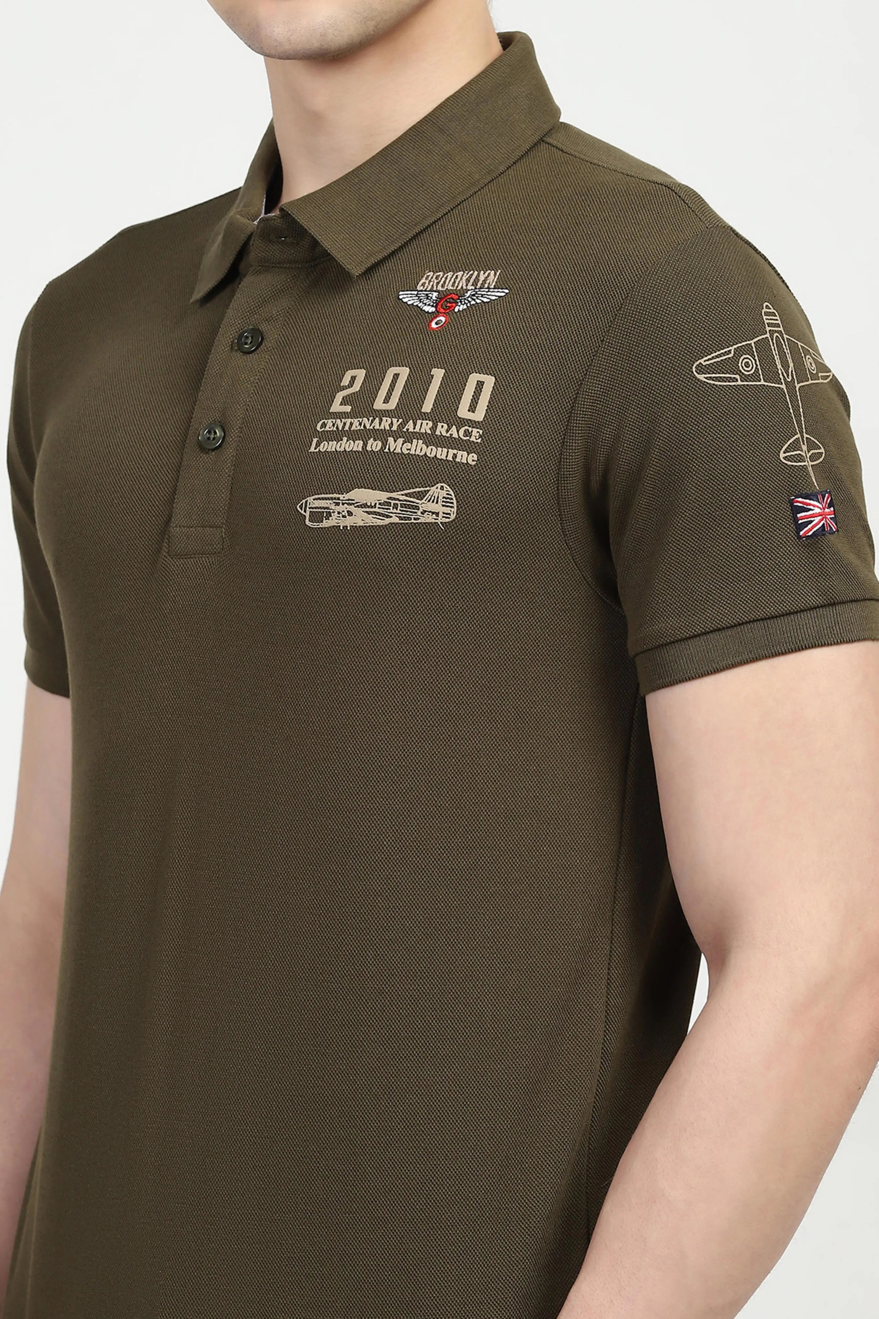 Olive Cotton Polo T-shirt - Global Republic