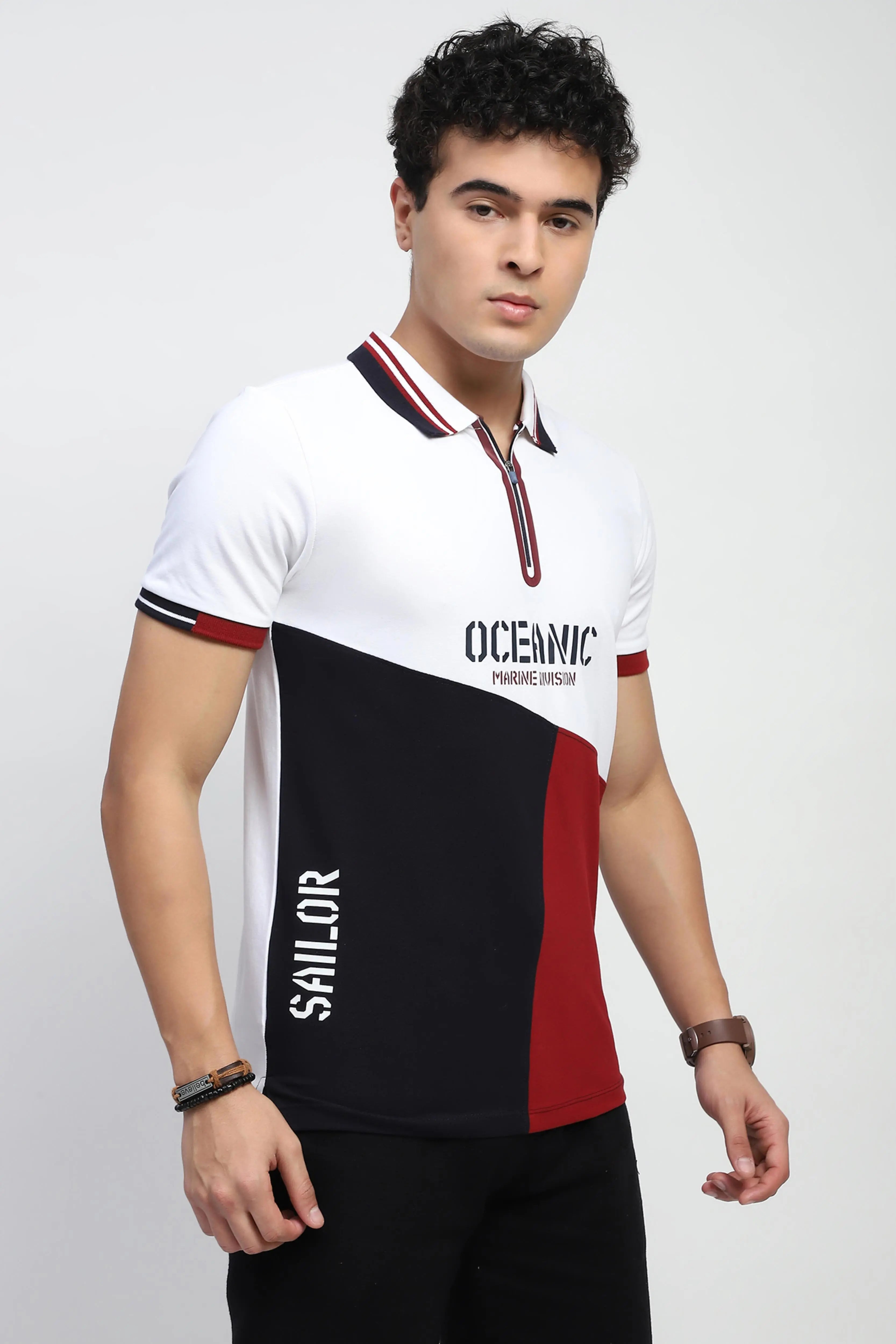 Color Block Cotton T-Shirt - Global Republic