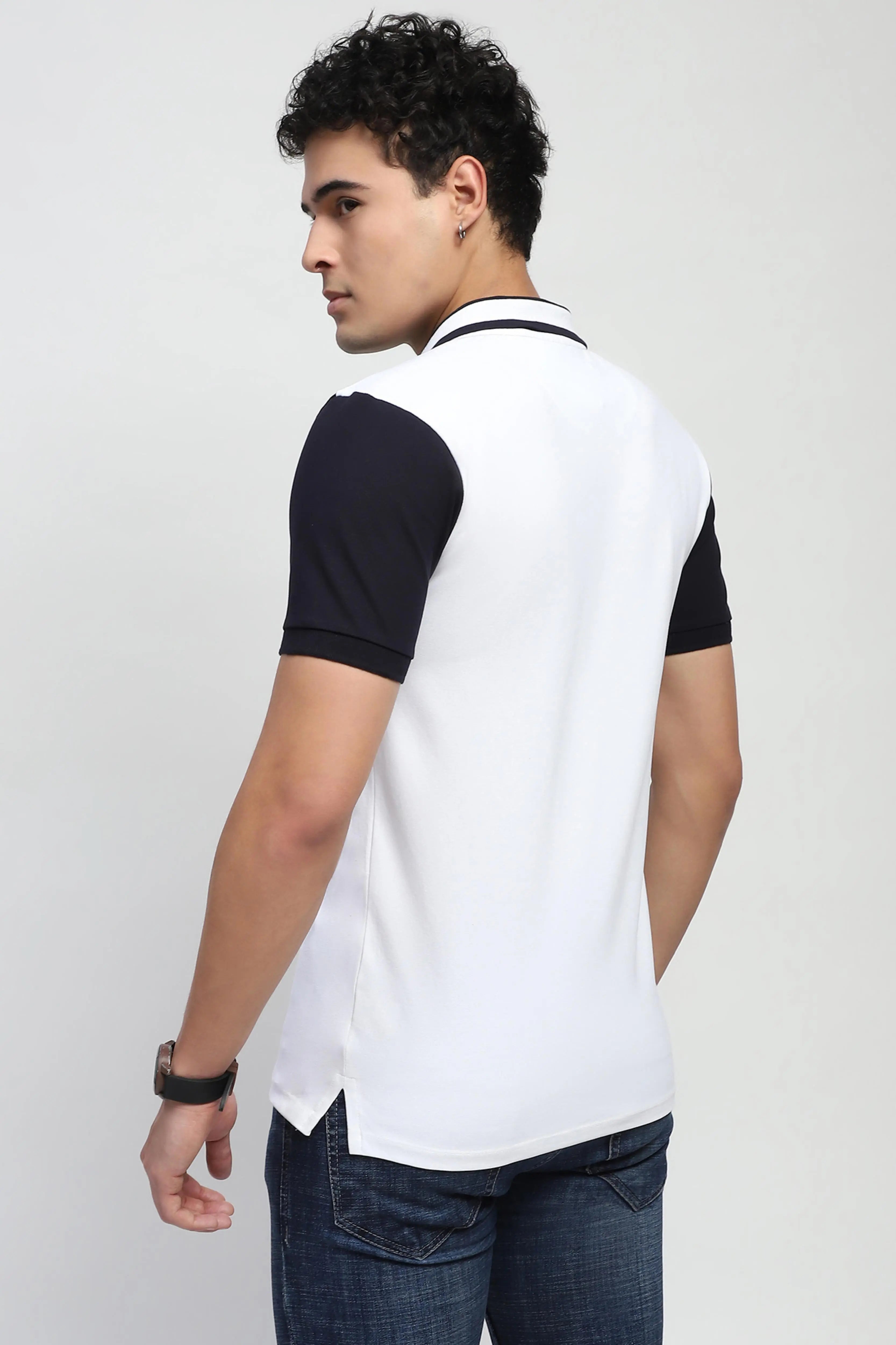 Color Block Cotton Polo T-Shirt - Global Republic
