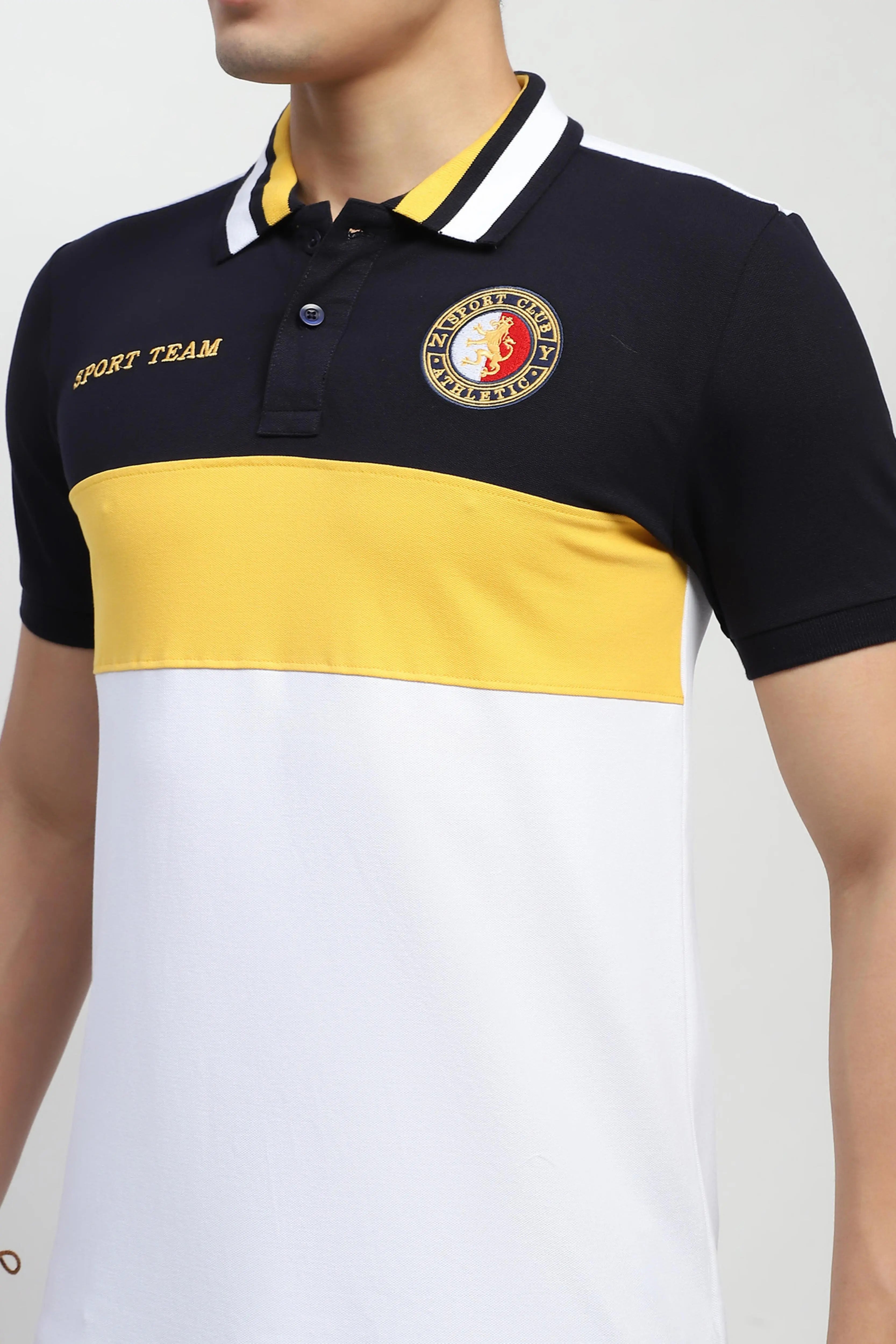 Color Block Cotton Polo T-Shirt - Global Republic