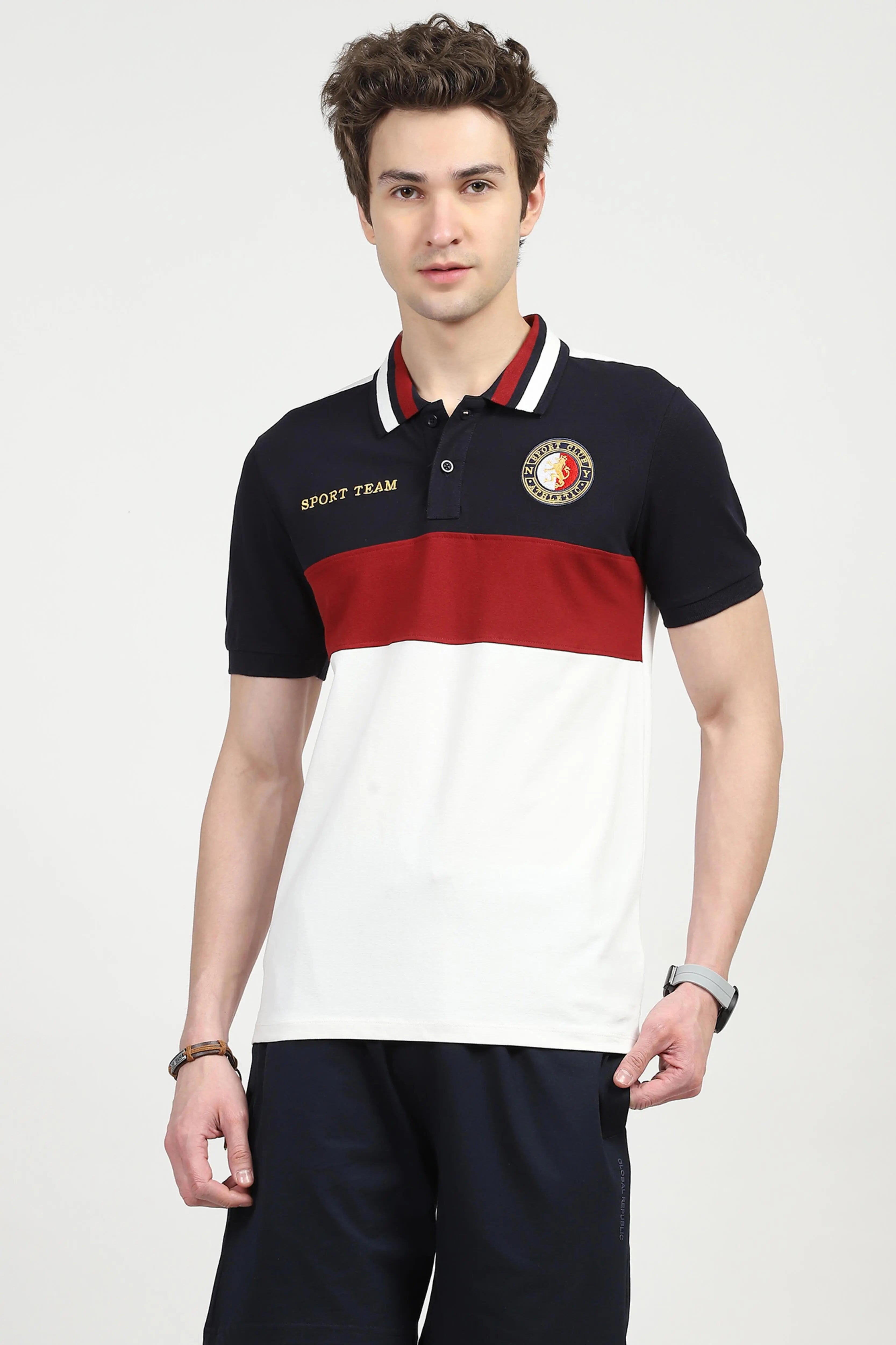 Maroon Cotton Polo T-Shirt - Global Republic