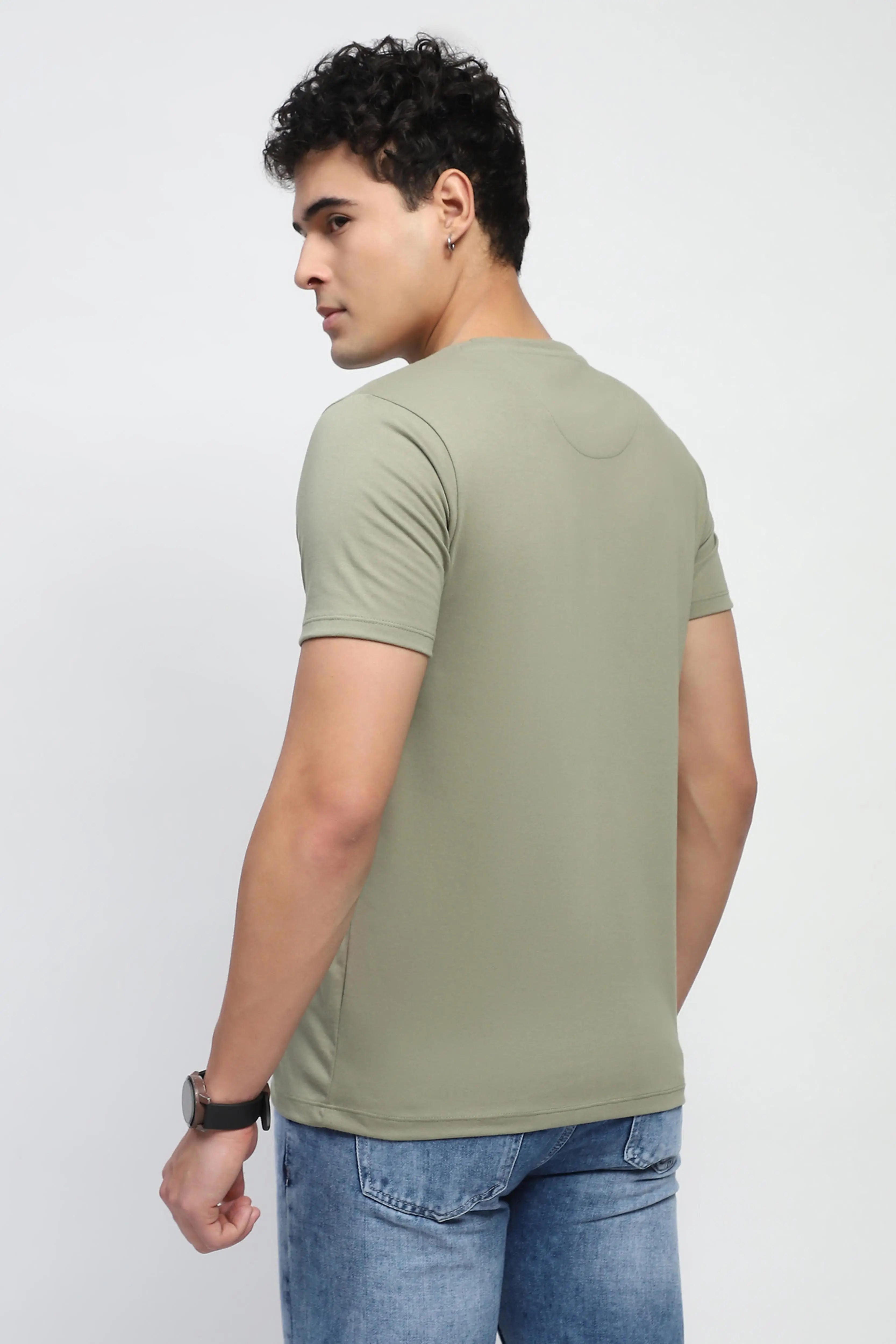 Olive Graphic Cotton T-Shirt - Global Republic
