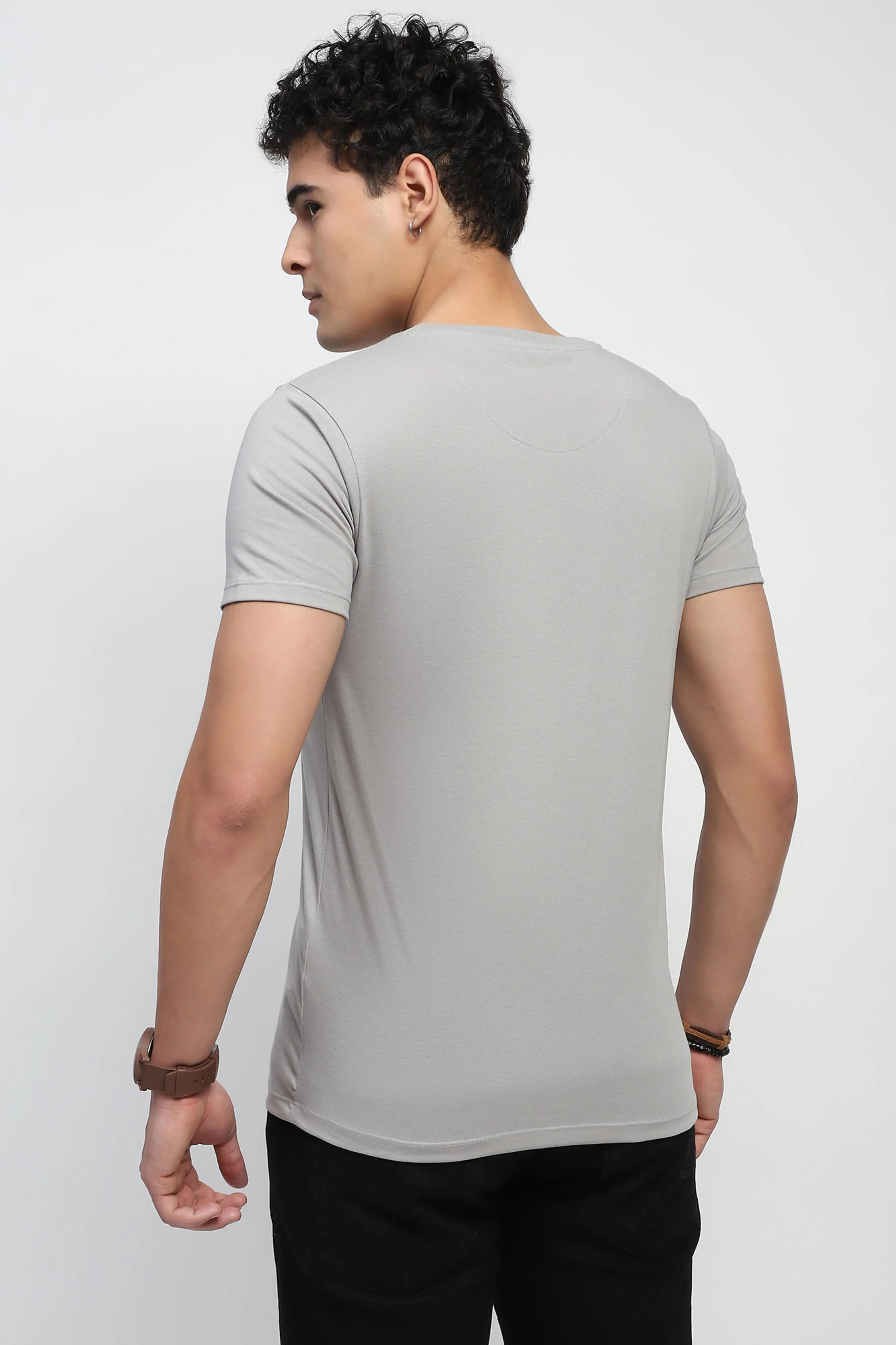 Grey Graphic Cotton T-Shirt - Global Republic