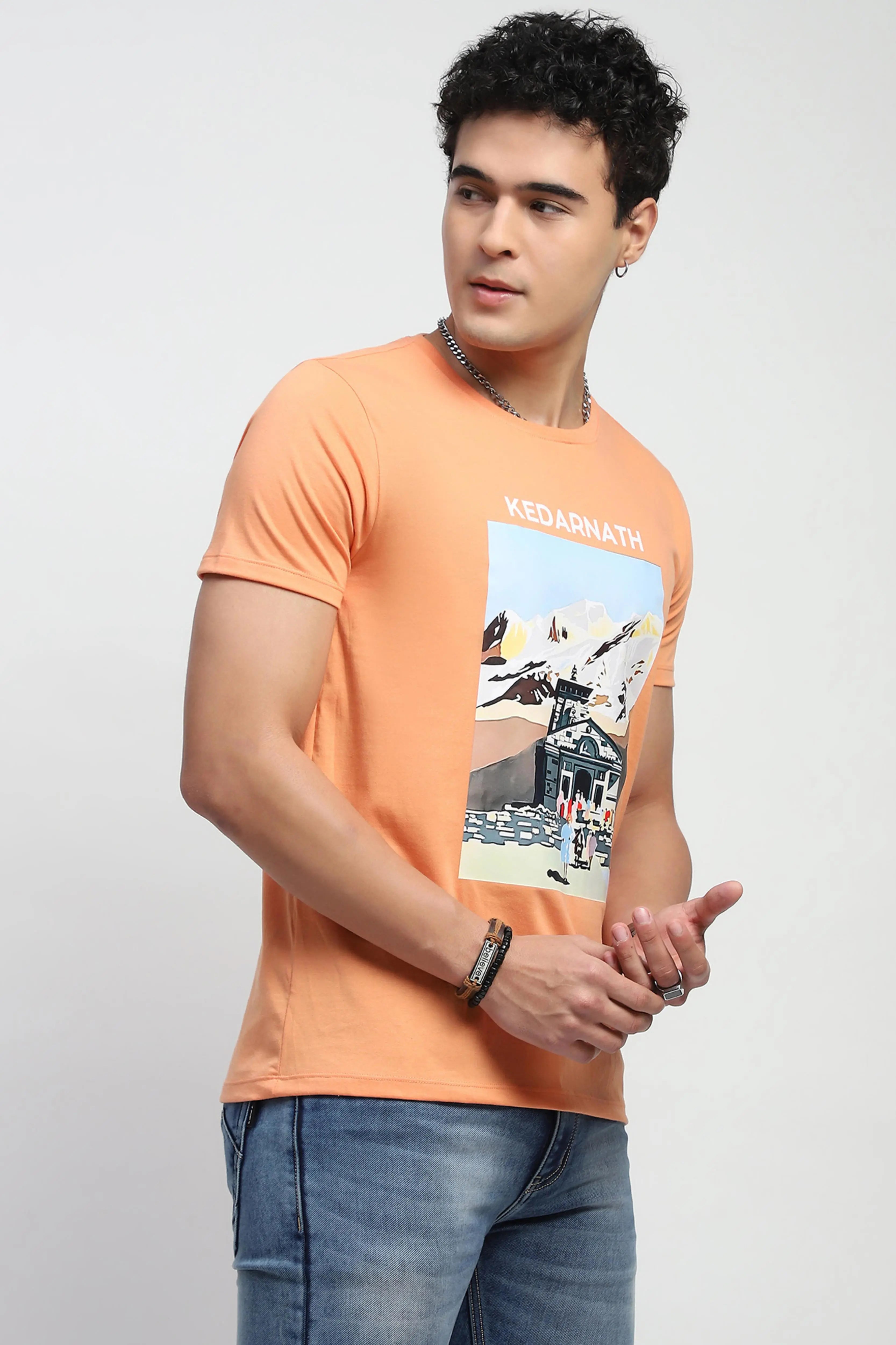 Graphic Cotton Round Neck T-Shirt - Global Republic