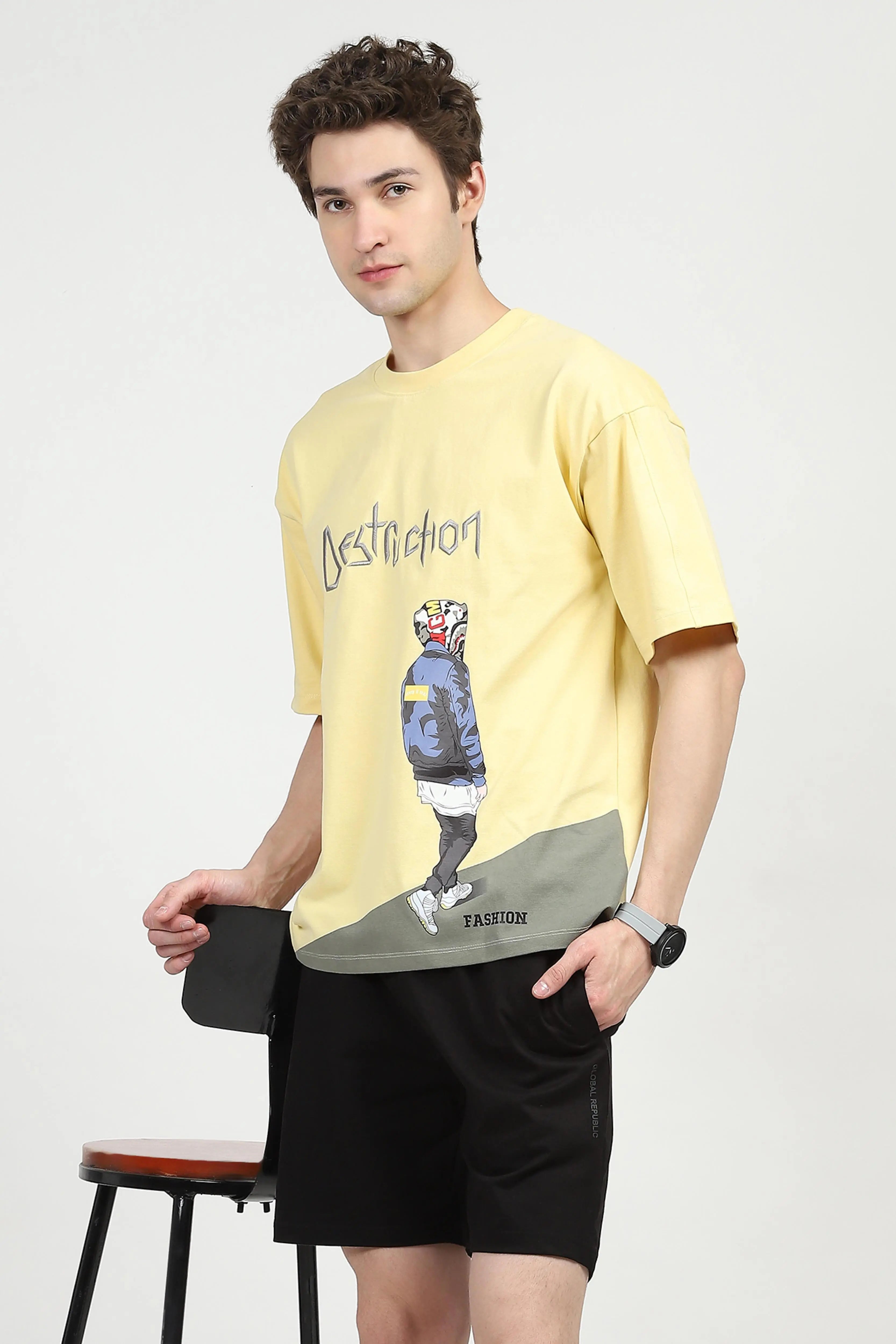 Oversized Graphic Cotton T-shirt - Global Republic