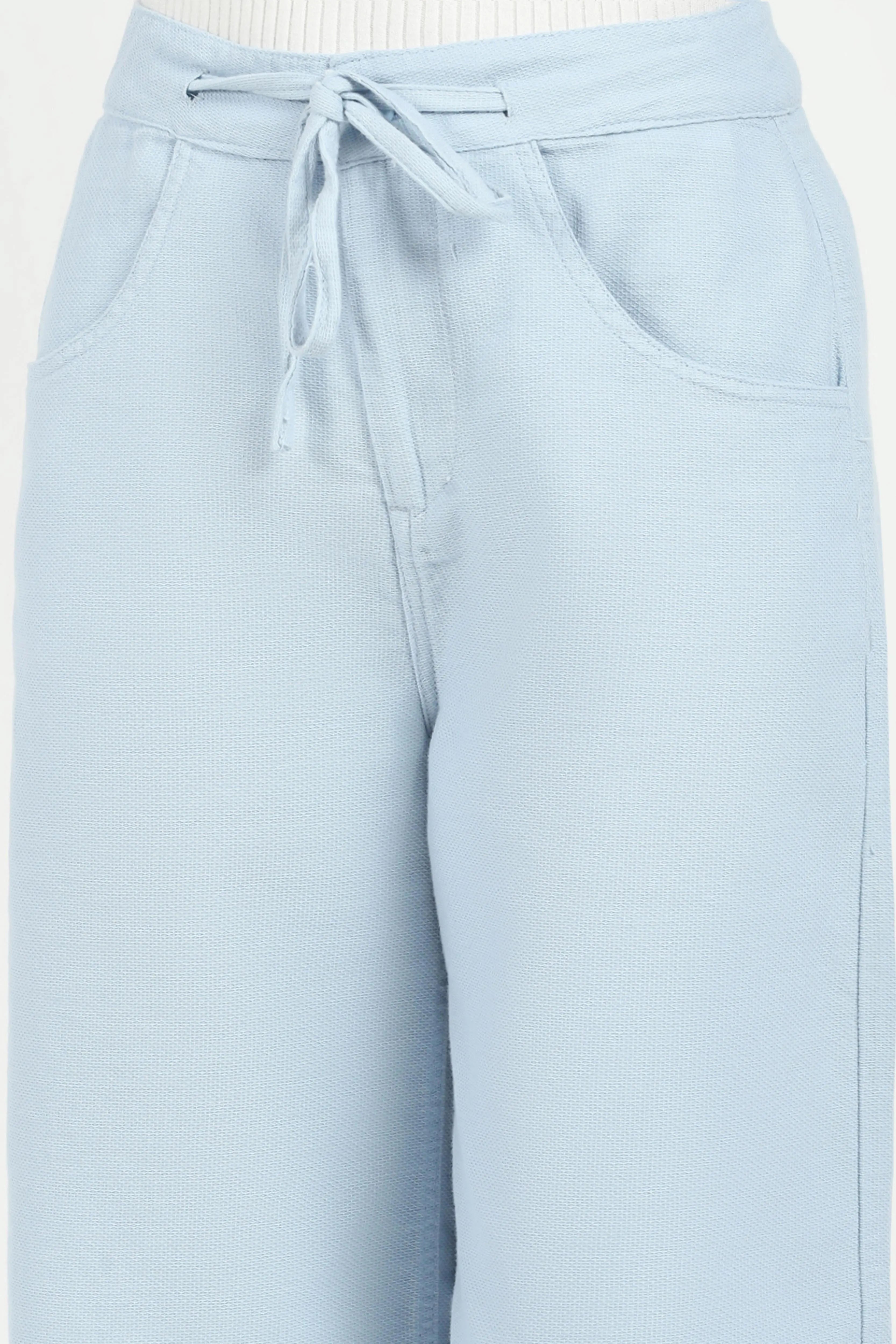 Blue Cotton Relaxed Fit Culottes - Global Republic