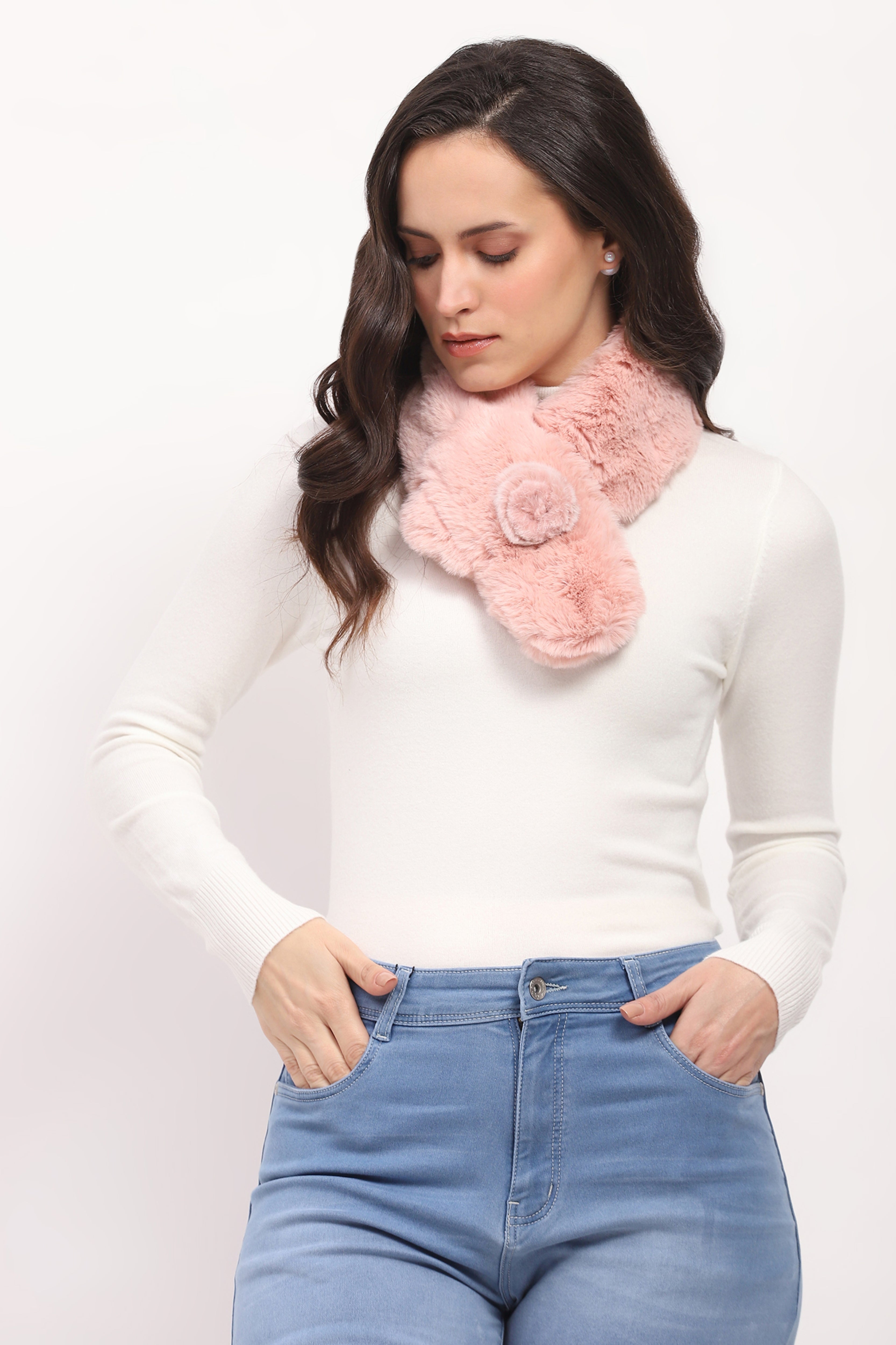Pink Faux Fur Stole