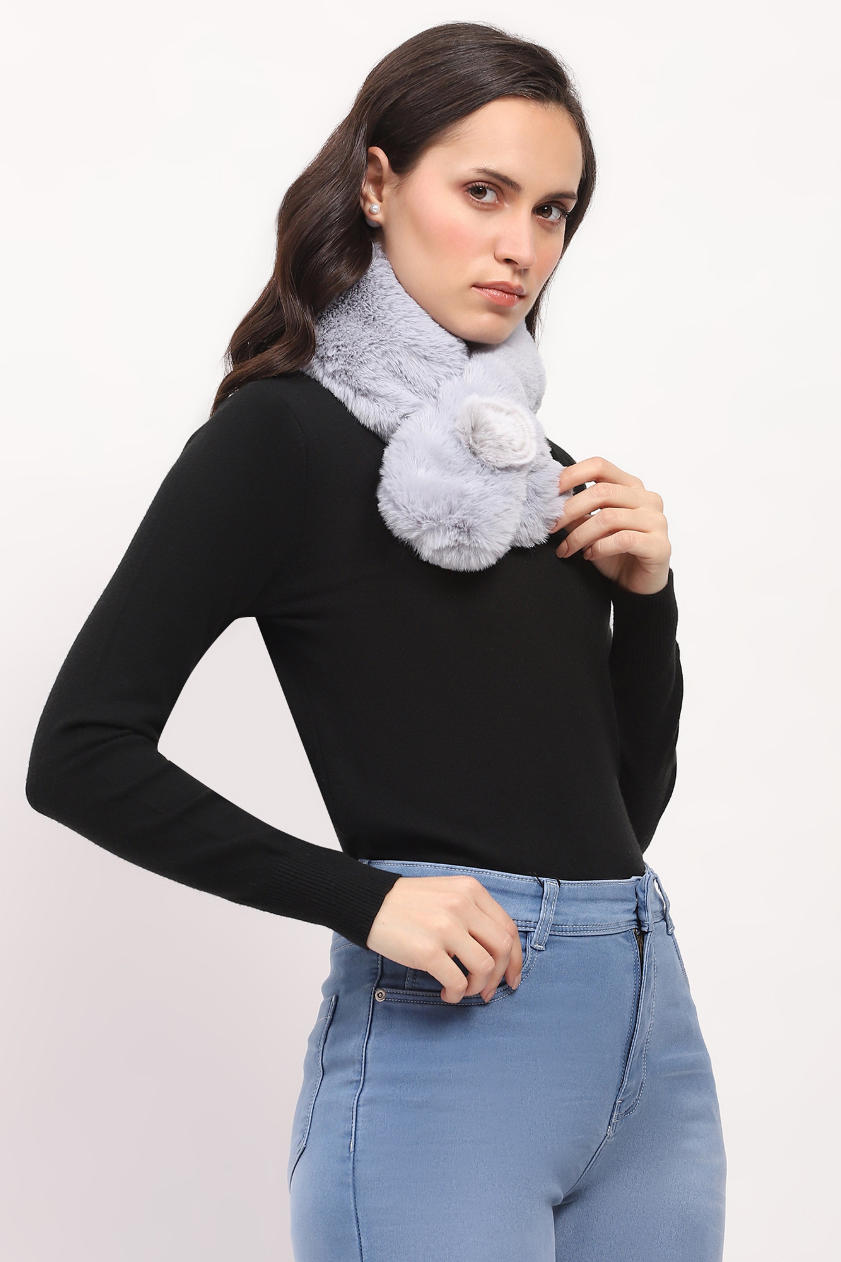 Blue Faux Fur Stole