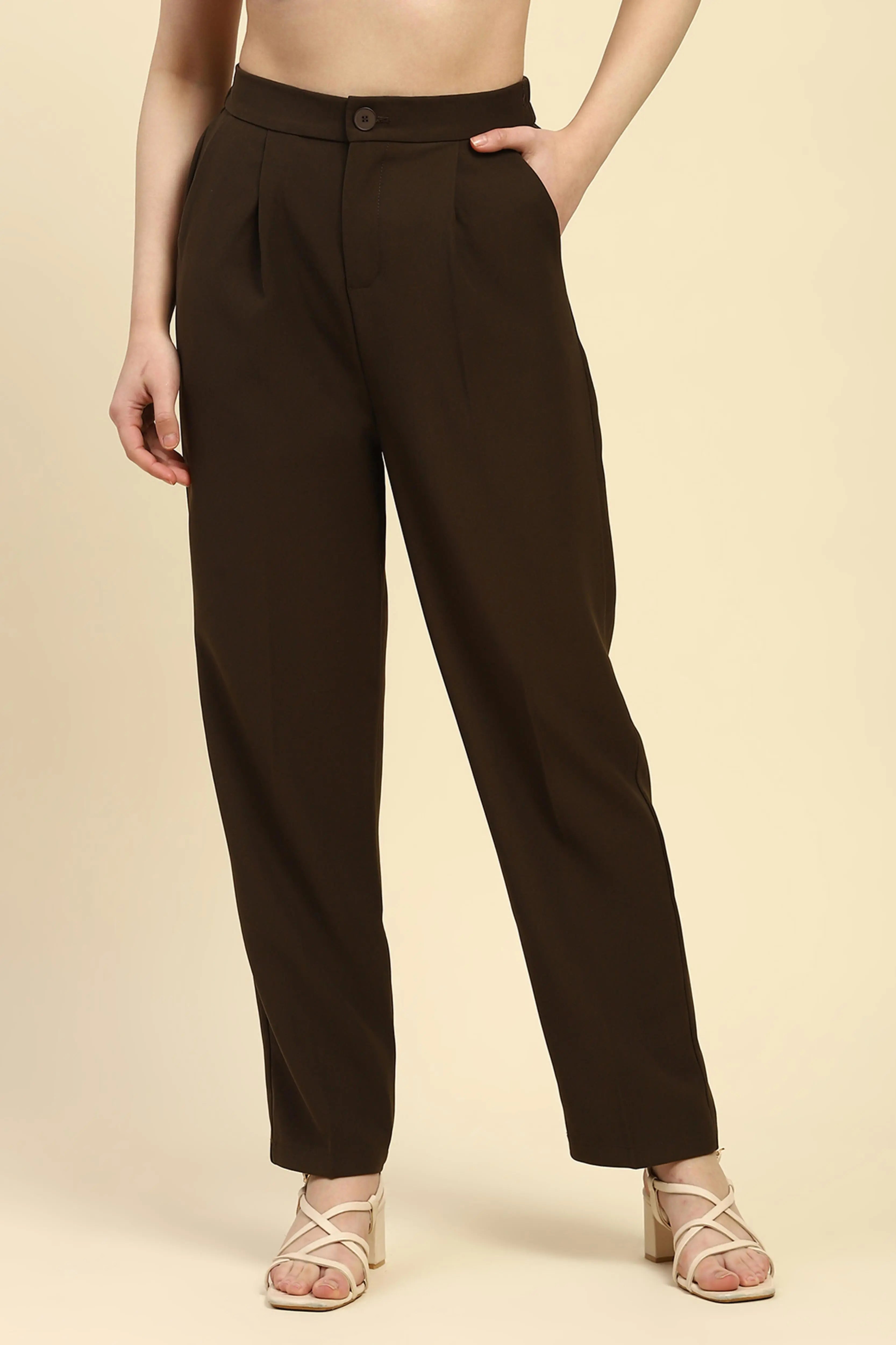 Brown  Korean Formal Trouser - Global Republic