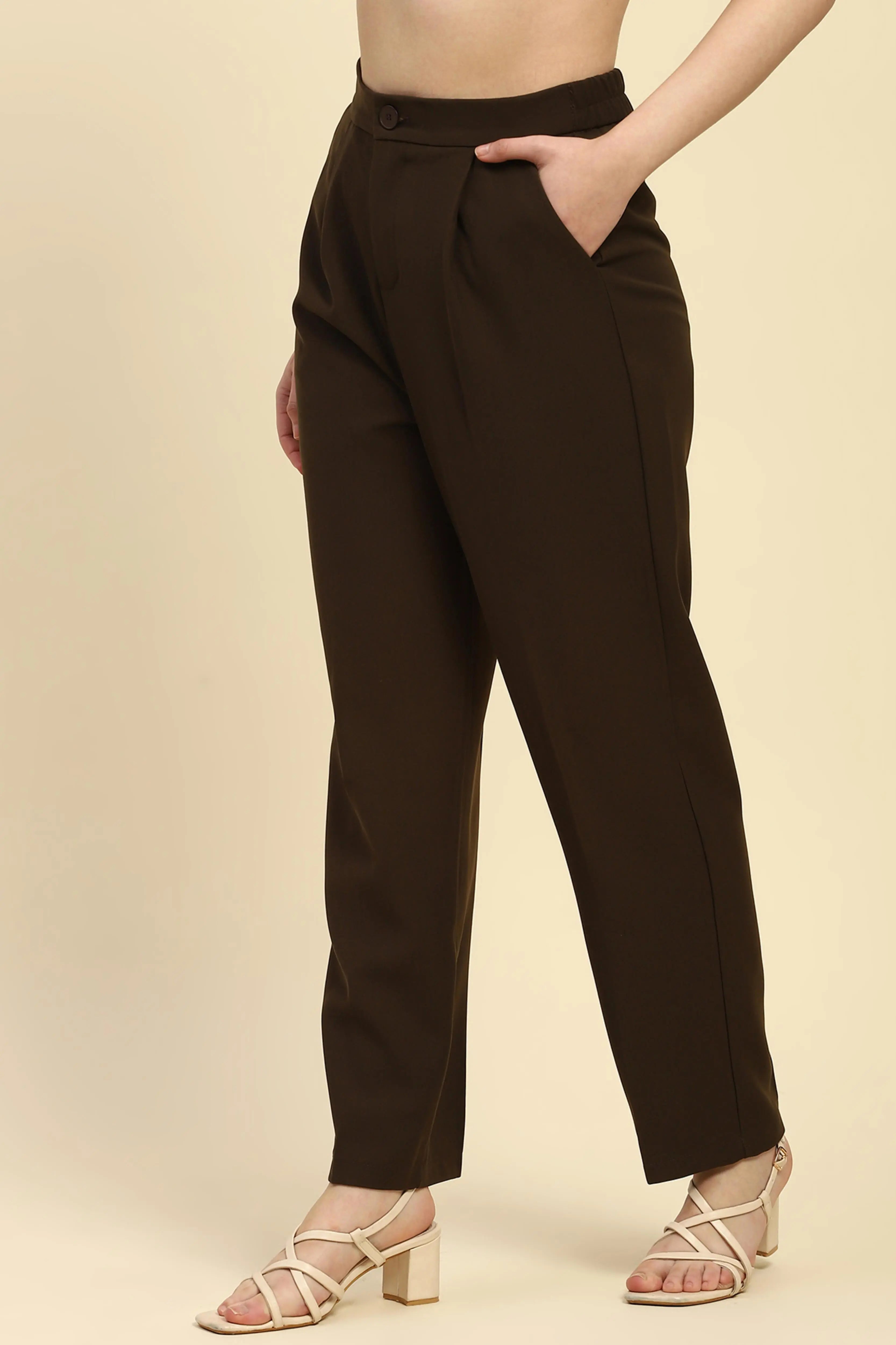 Brown  Korean Formal Trouser - Global Republic