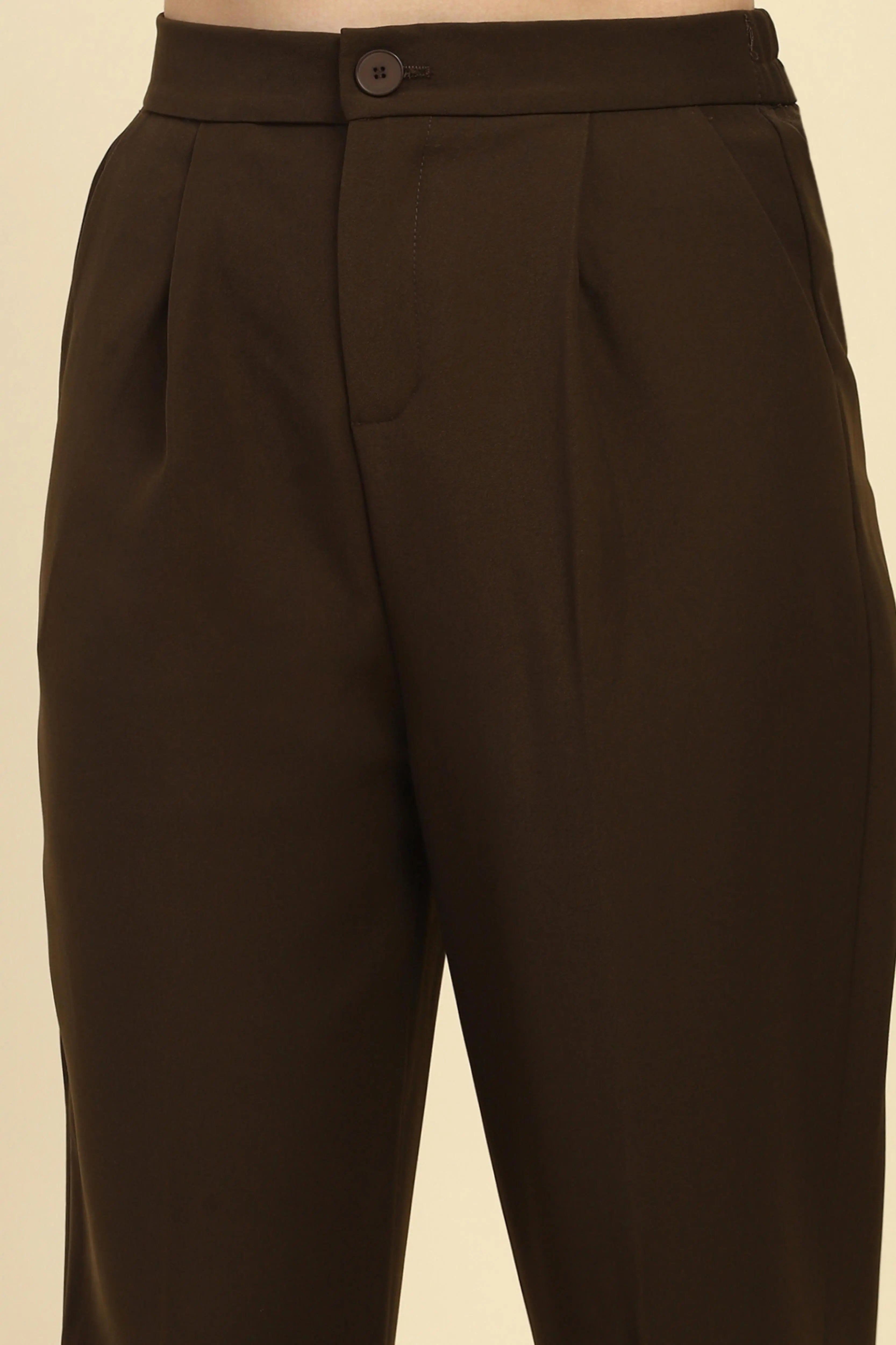 Brown  Korean Formal Trouser - Global Republic