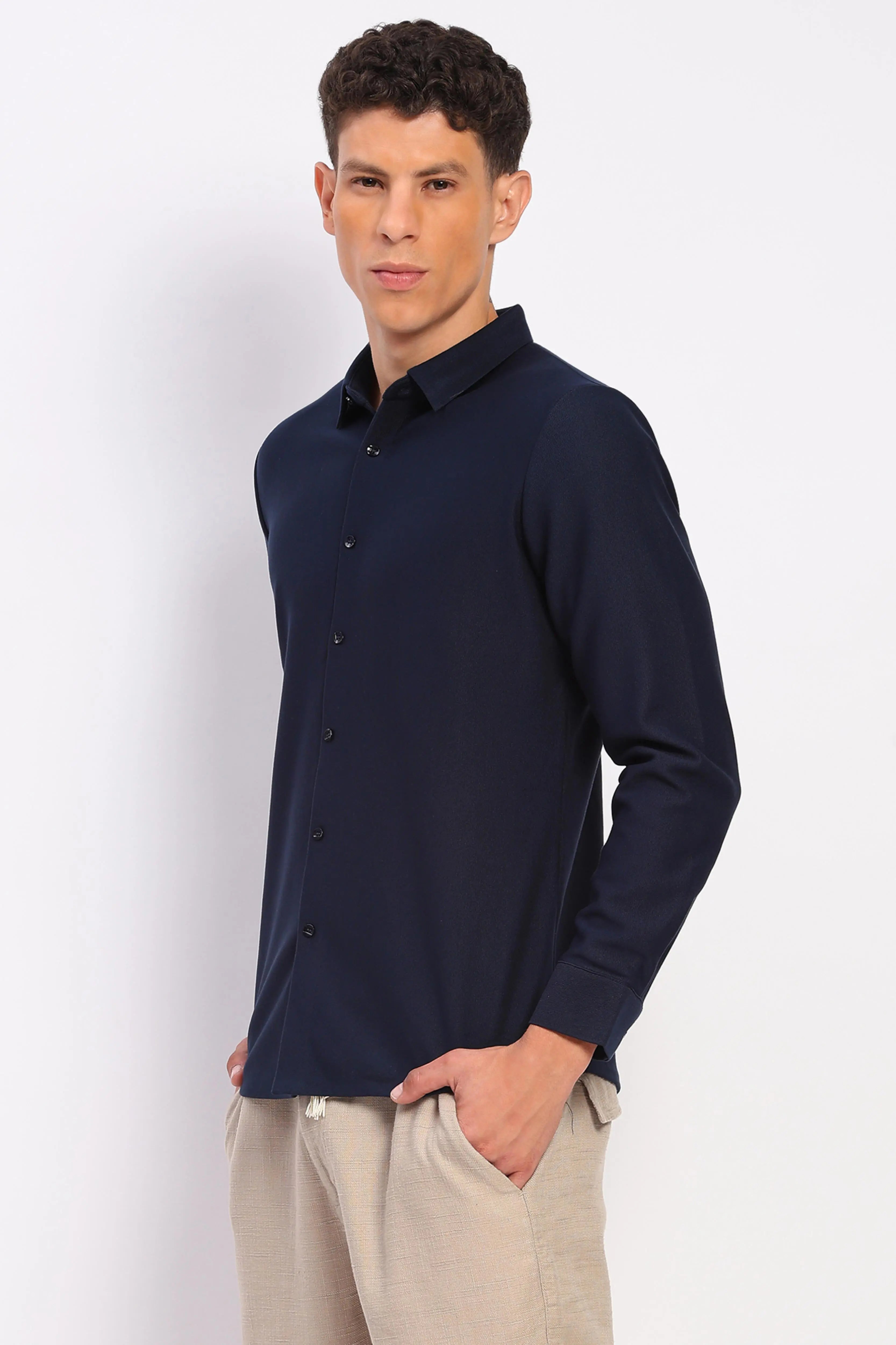 Fleece-Lined Stretch Winter Shirt