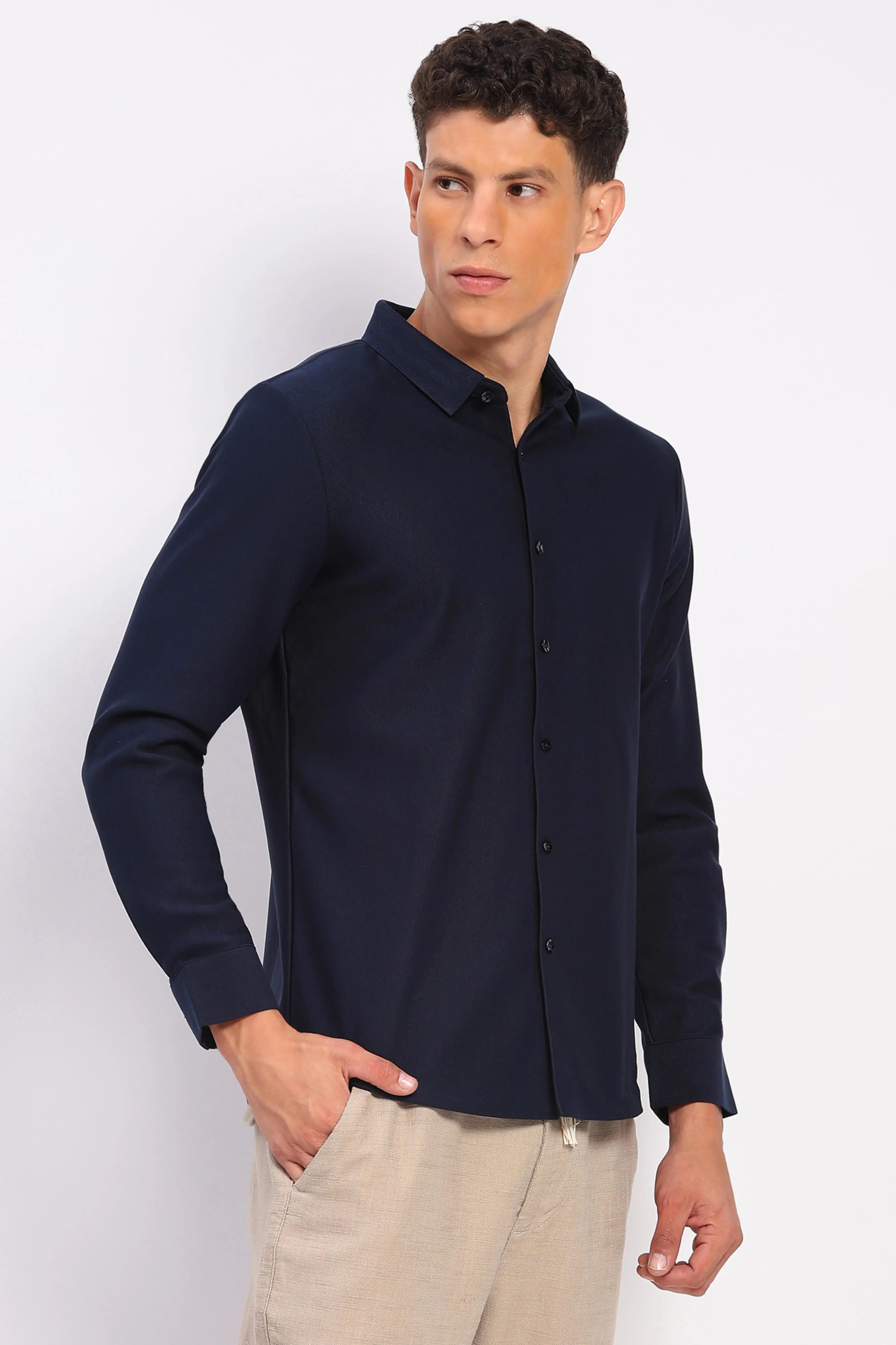 Fleece-Lined Stretch Winter Shirt