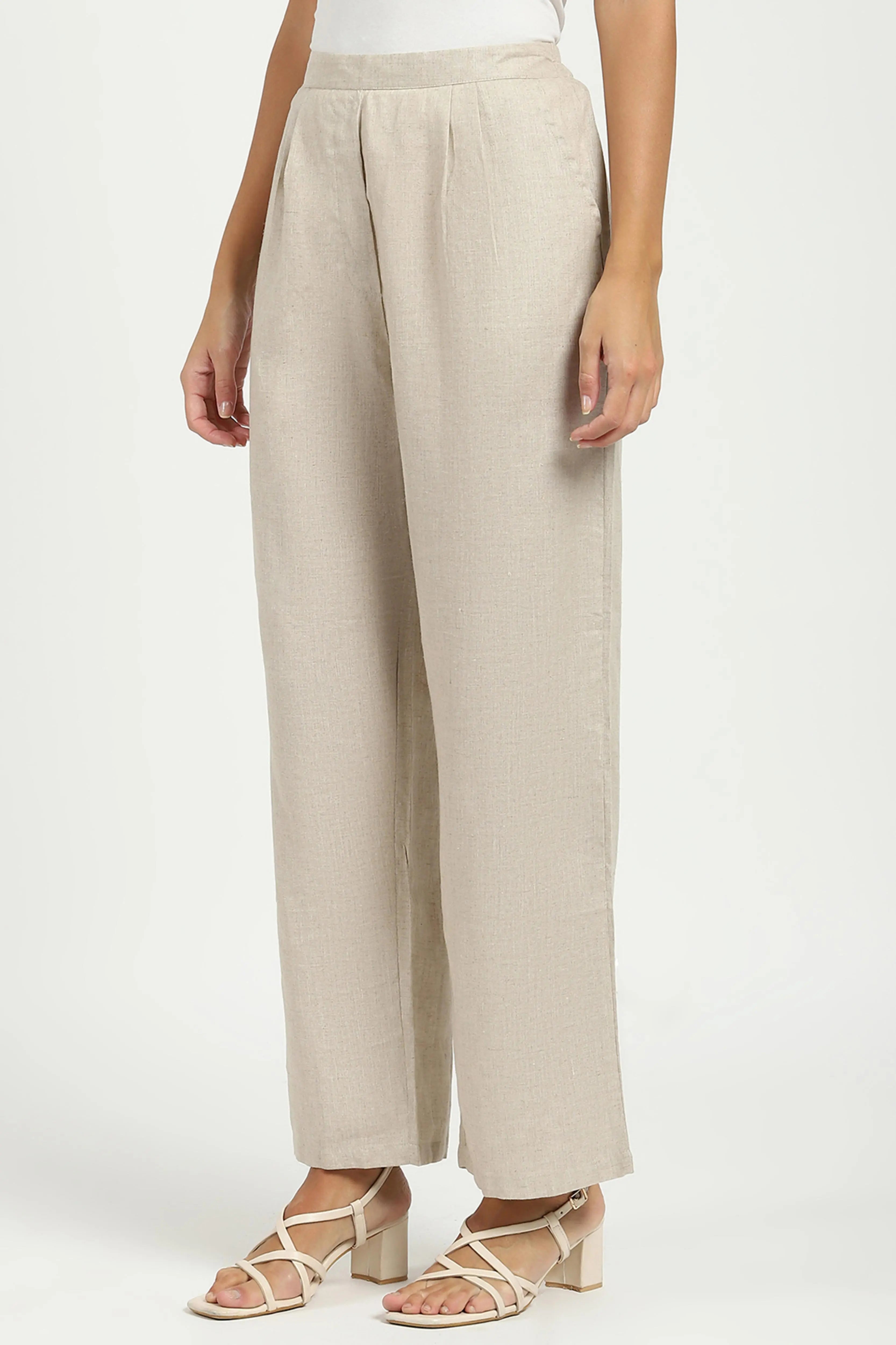 Natural Linen Relaxed Fit Lower - Global Republic