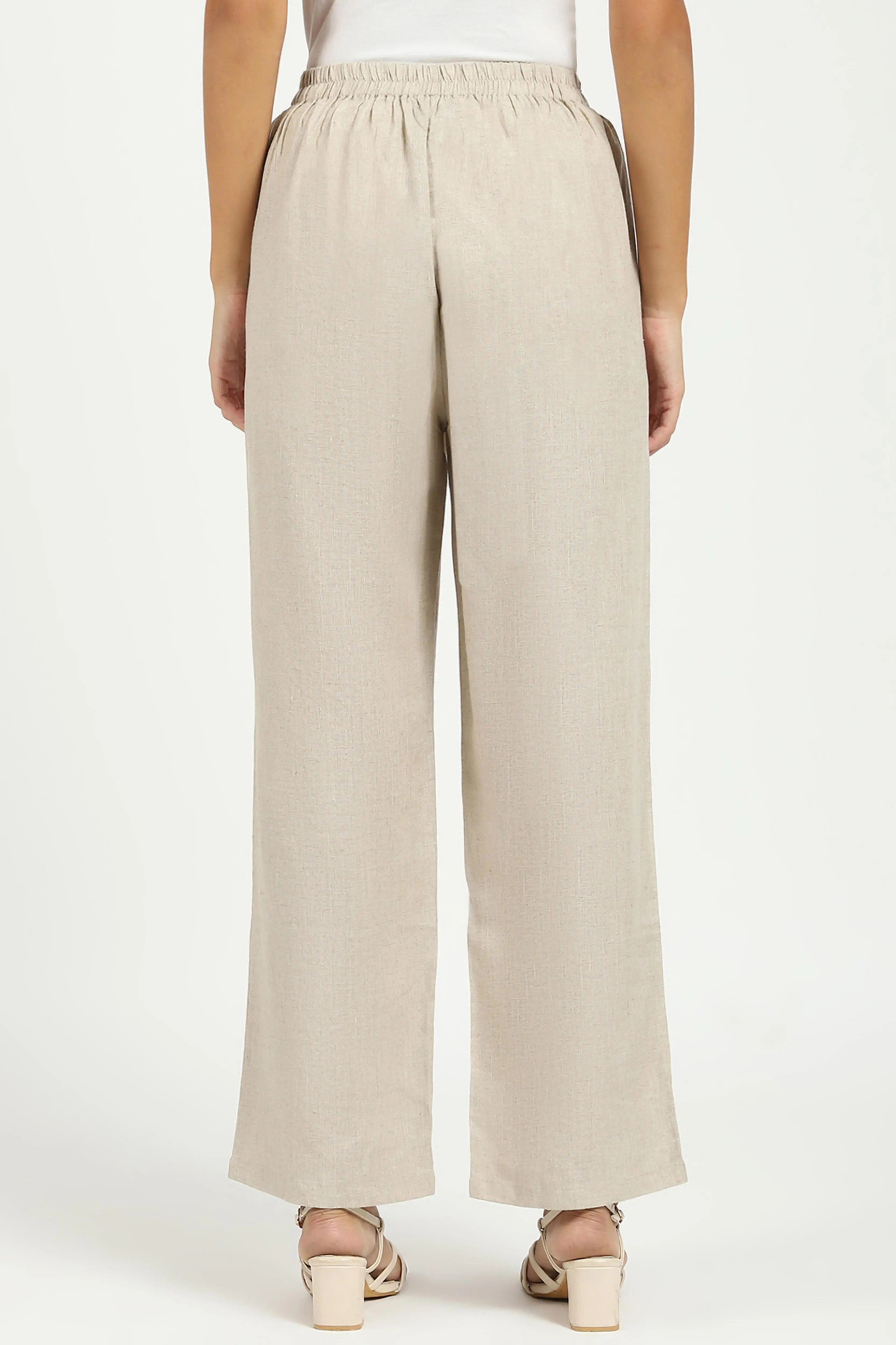 Natural Linen Relaxed Fit Lower - Global Republic
