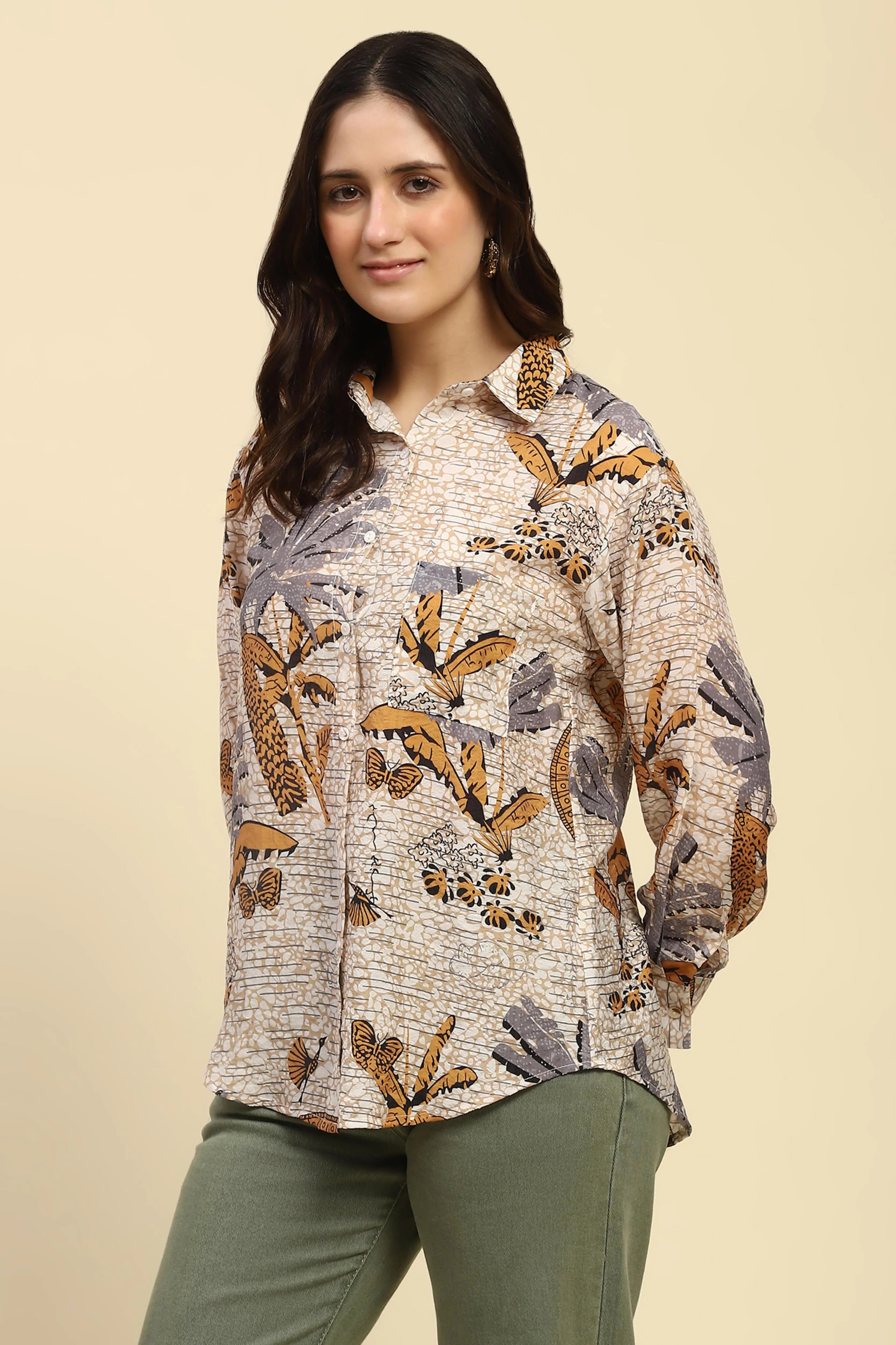 Tropical Print Rayon Blend Shirt - Global Republic