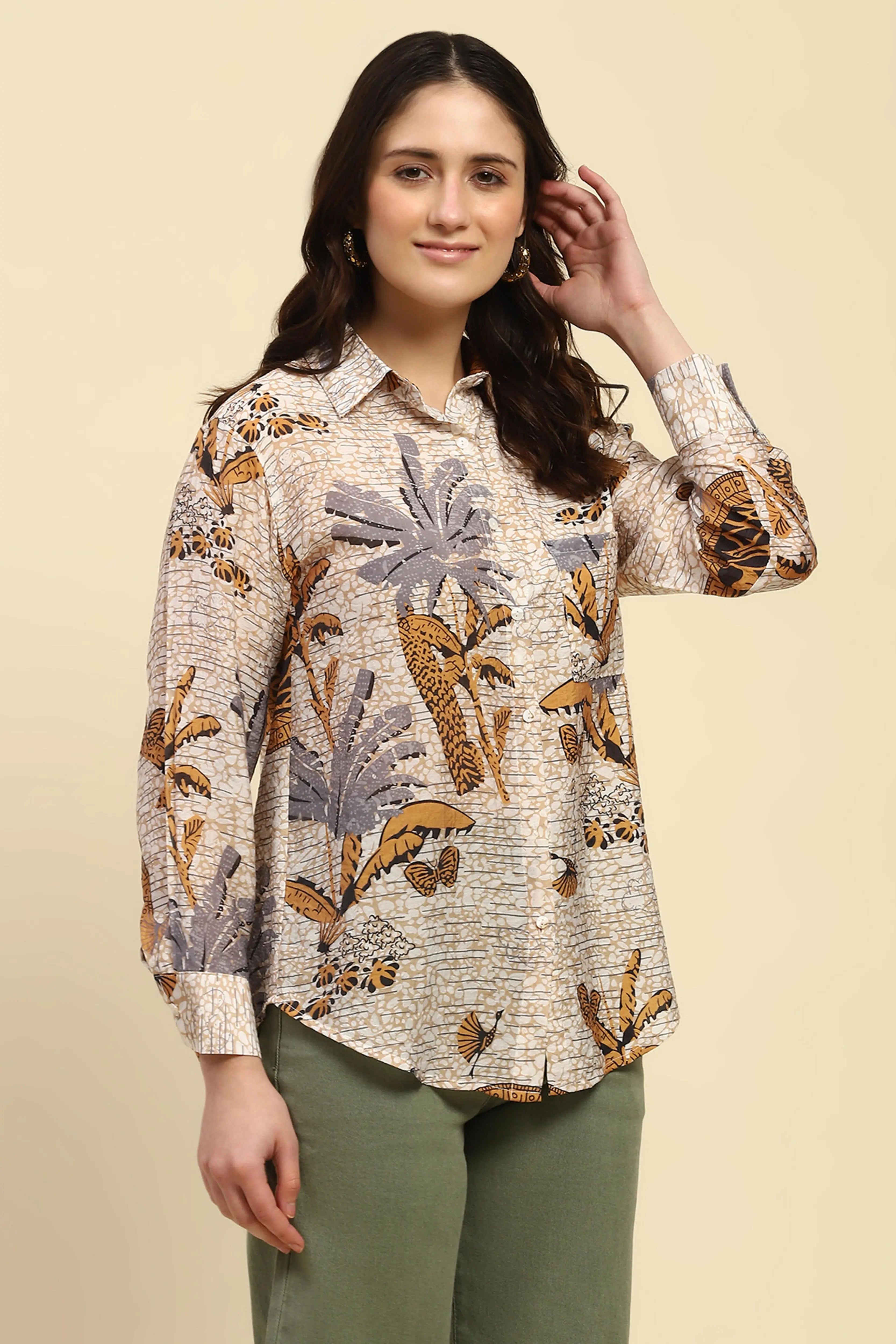 Tropical Print Rayon Blend Shirt - Global Republic