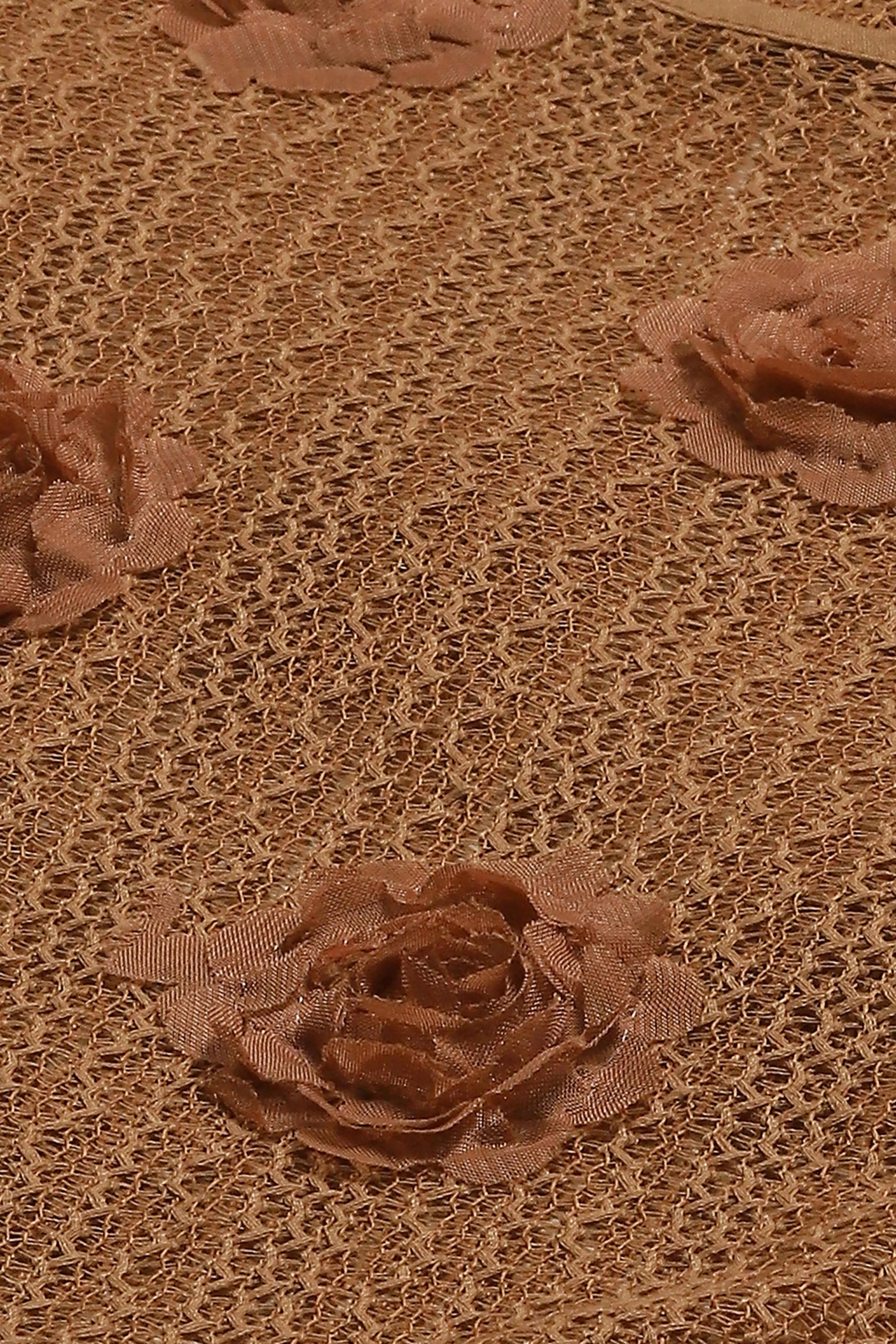 Brown Applique Embroidered Top - Global Republic