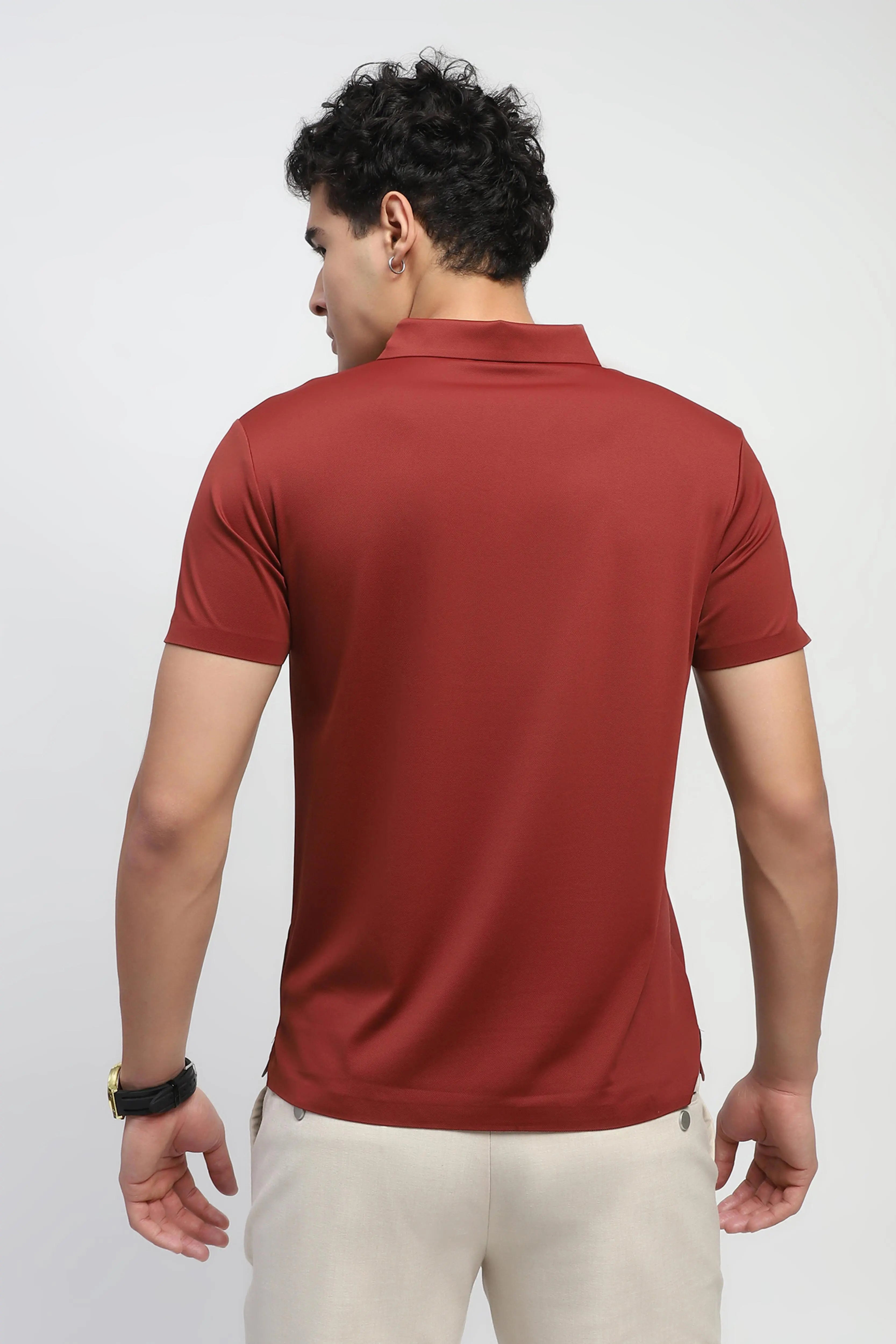 Stitchless Nylon Blend Solid T-Shirt - Global Republic