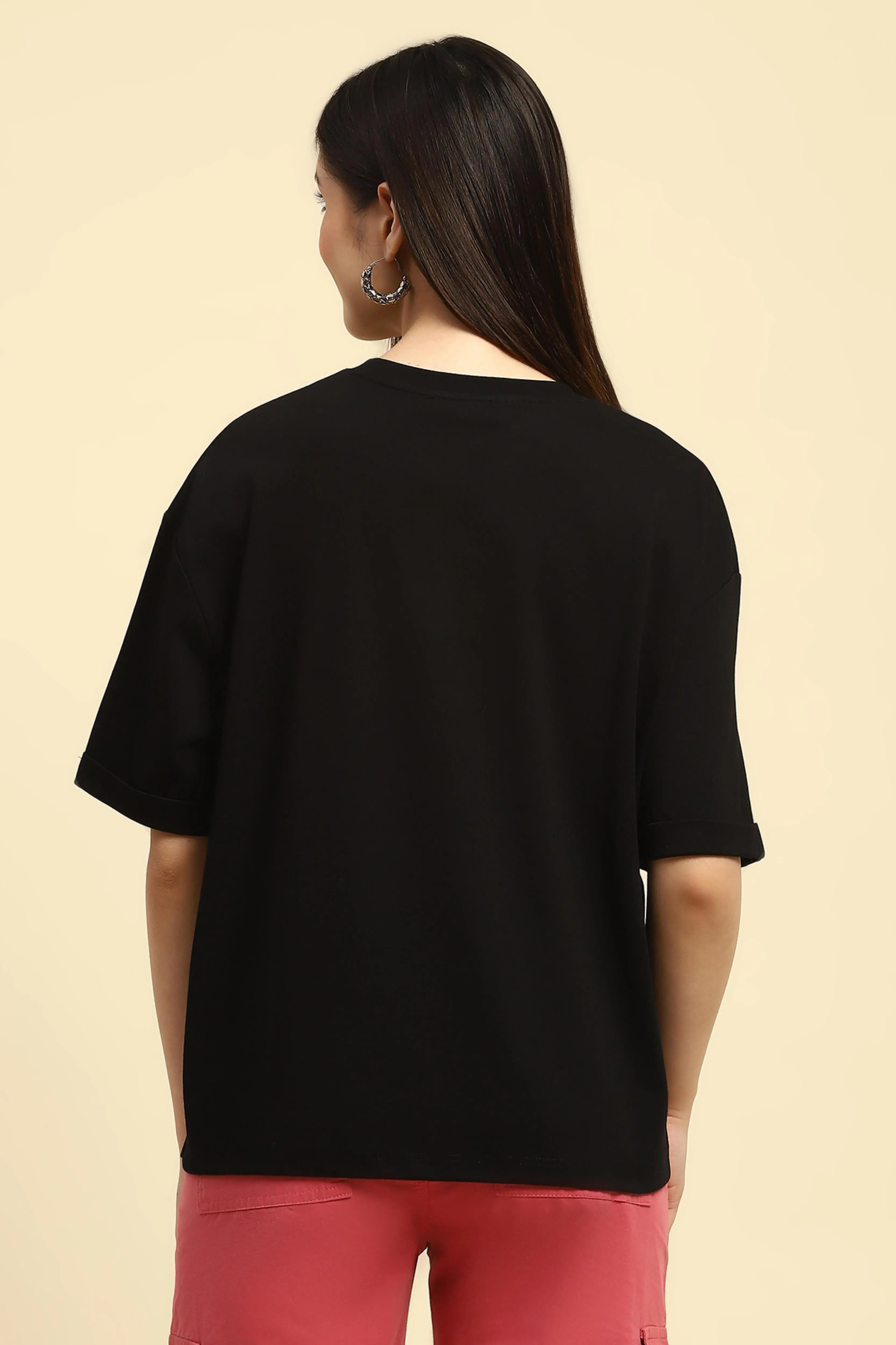 Black UV Protective Cotton Boxy Top - Global Republic