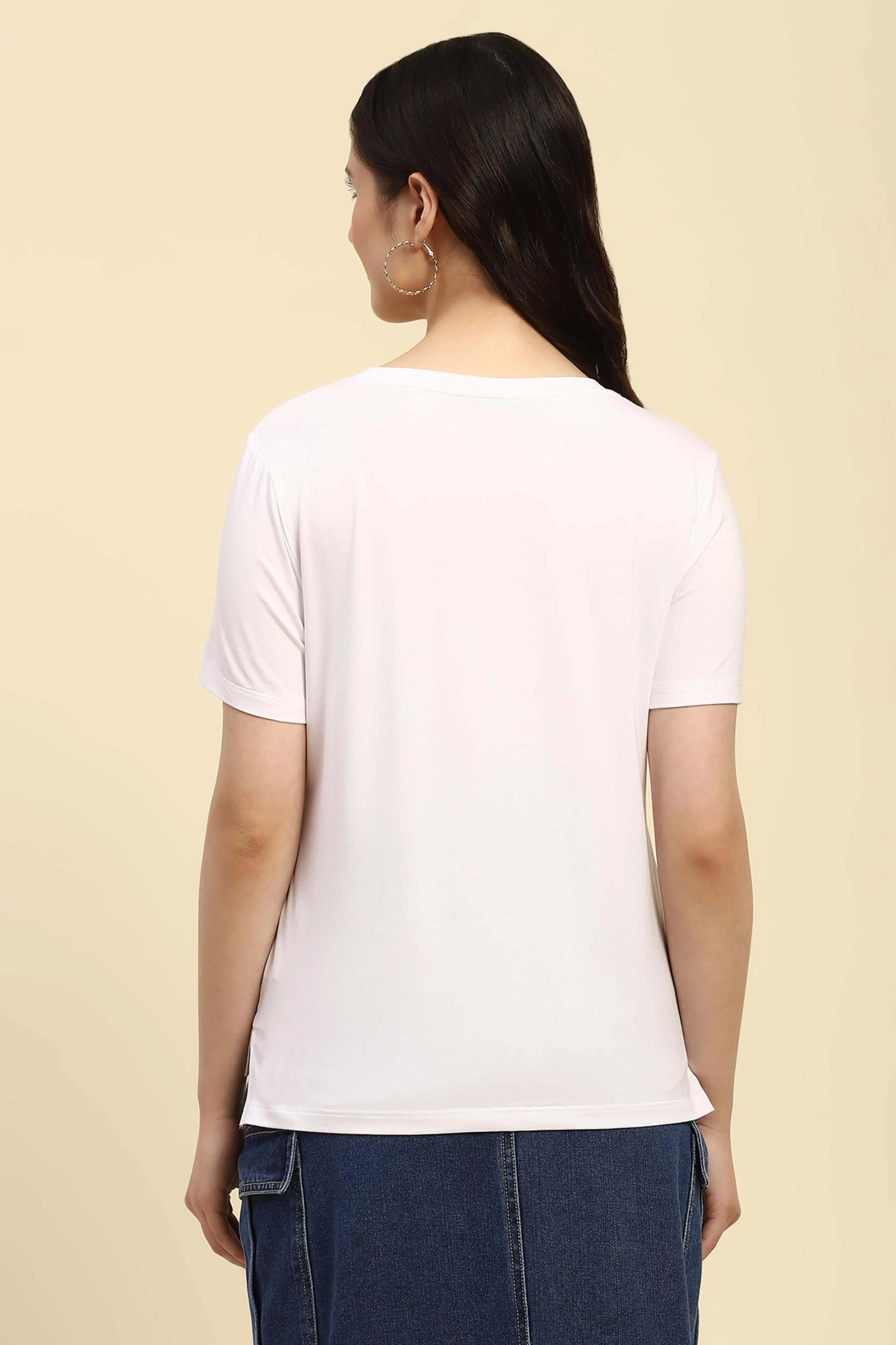 White Embroidered Modal Top - Global Republic
