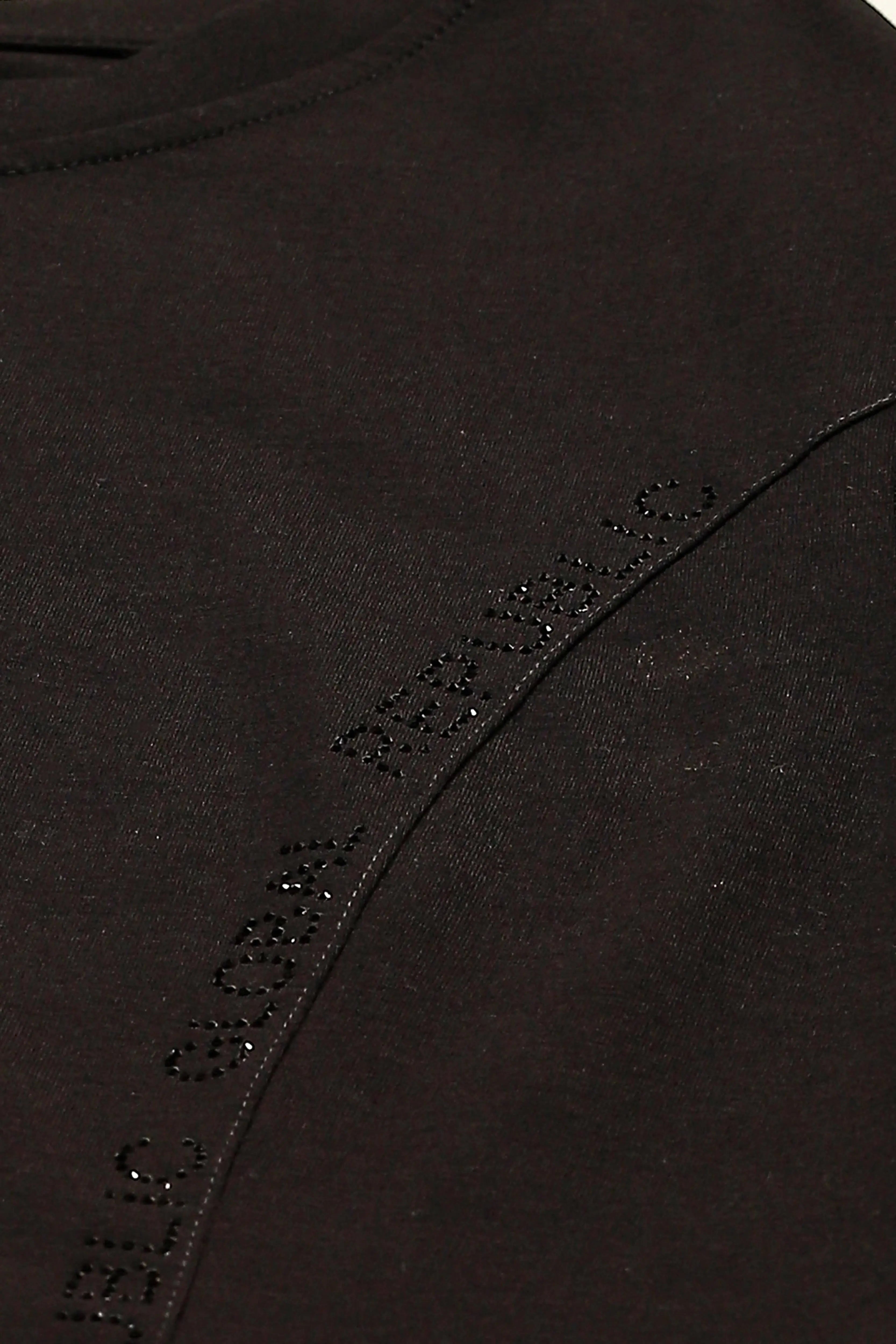 Black Cotton Embroidered Top - Global Republic