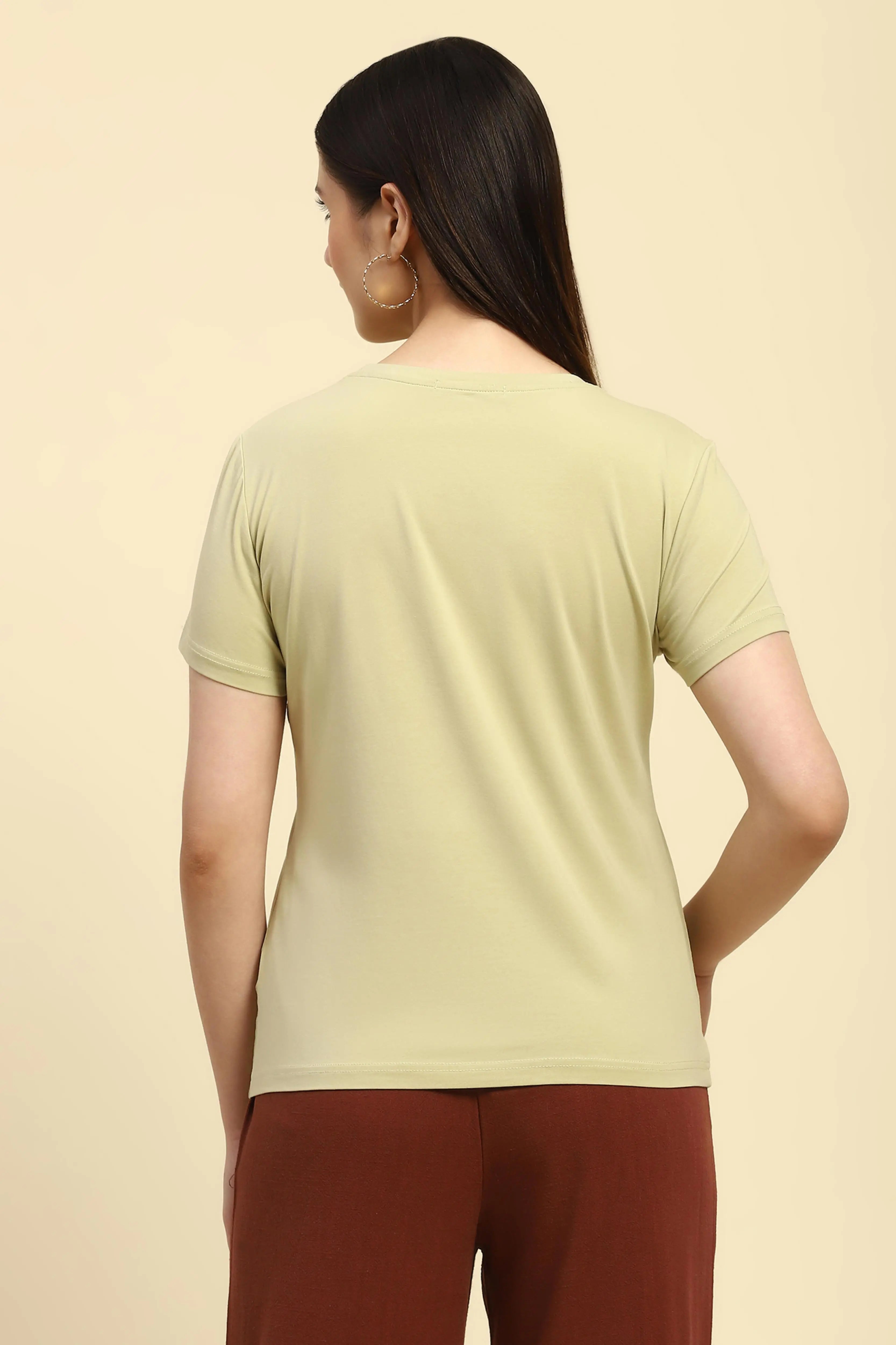 Green Embroidered Modal Top - Global Republic