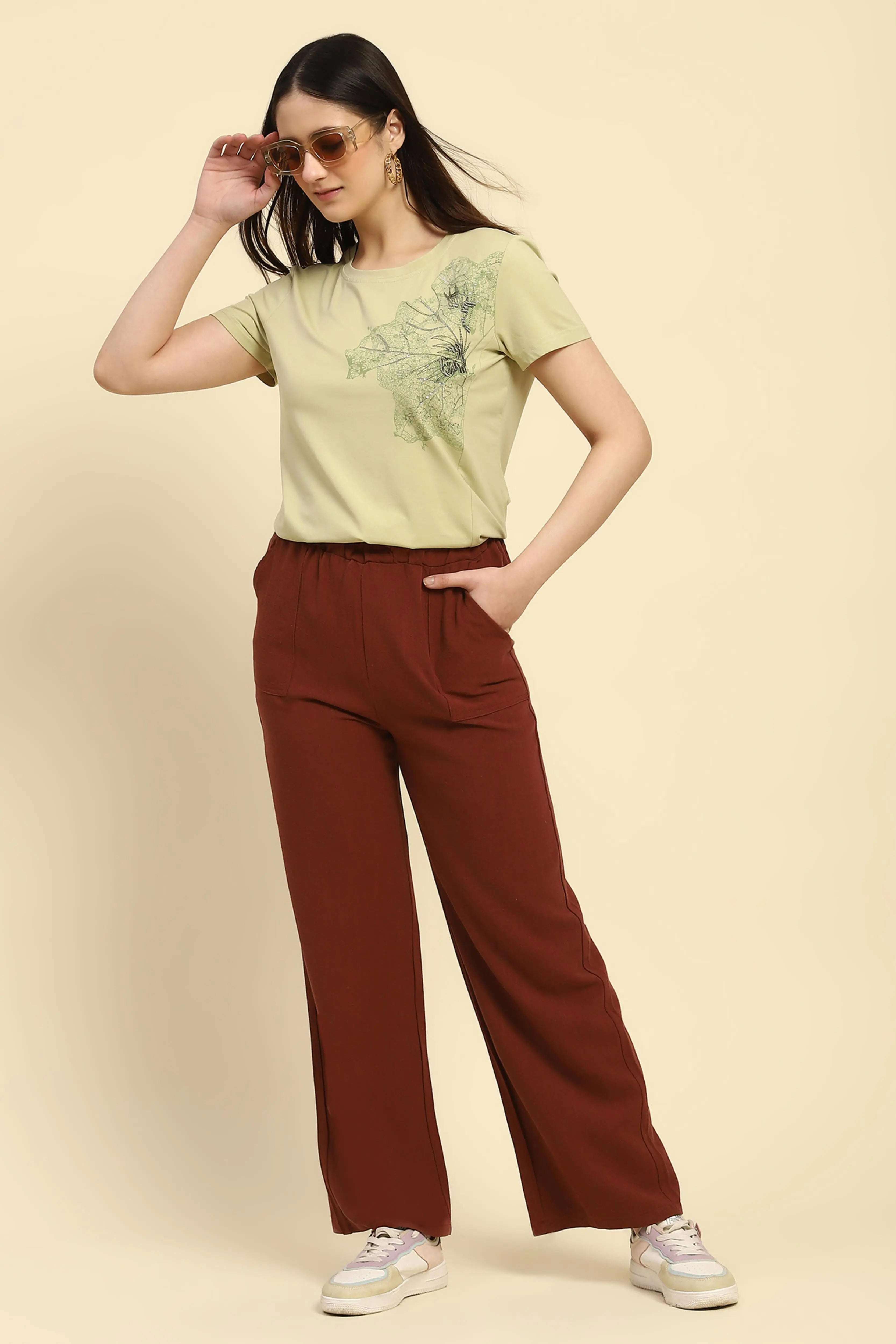 Green Embroidered Modal Top - Global Republic