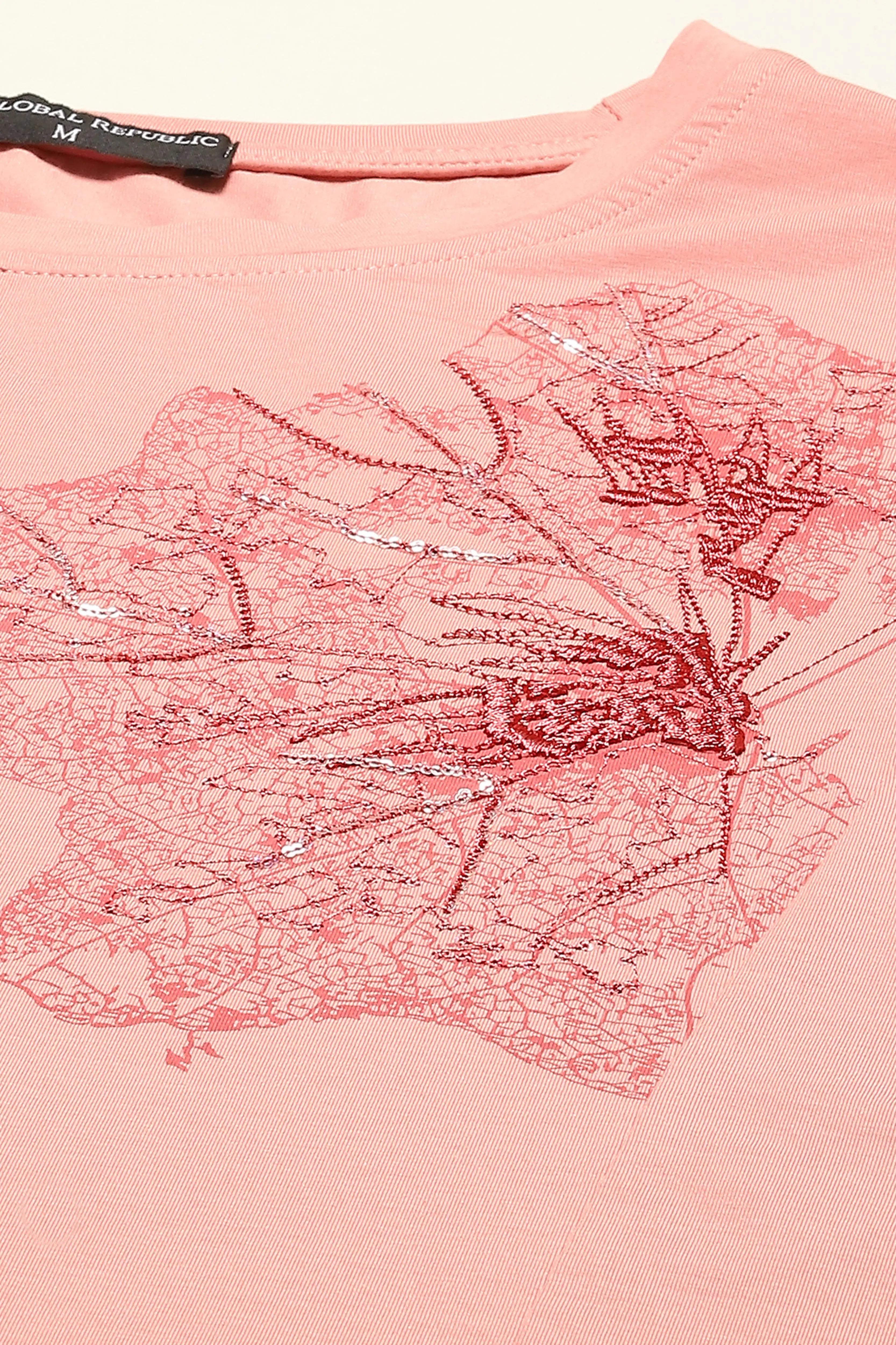 Pink Embroidered Modal Top - Global Republic