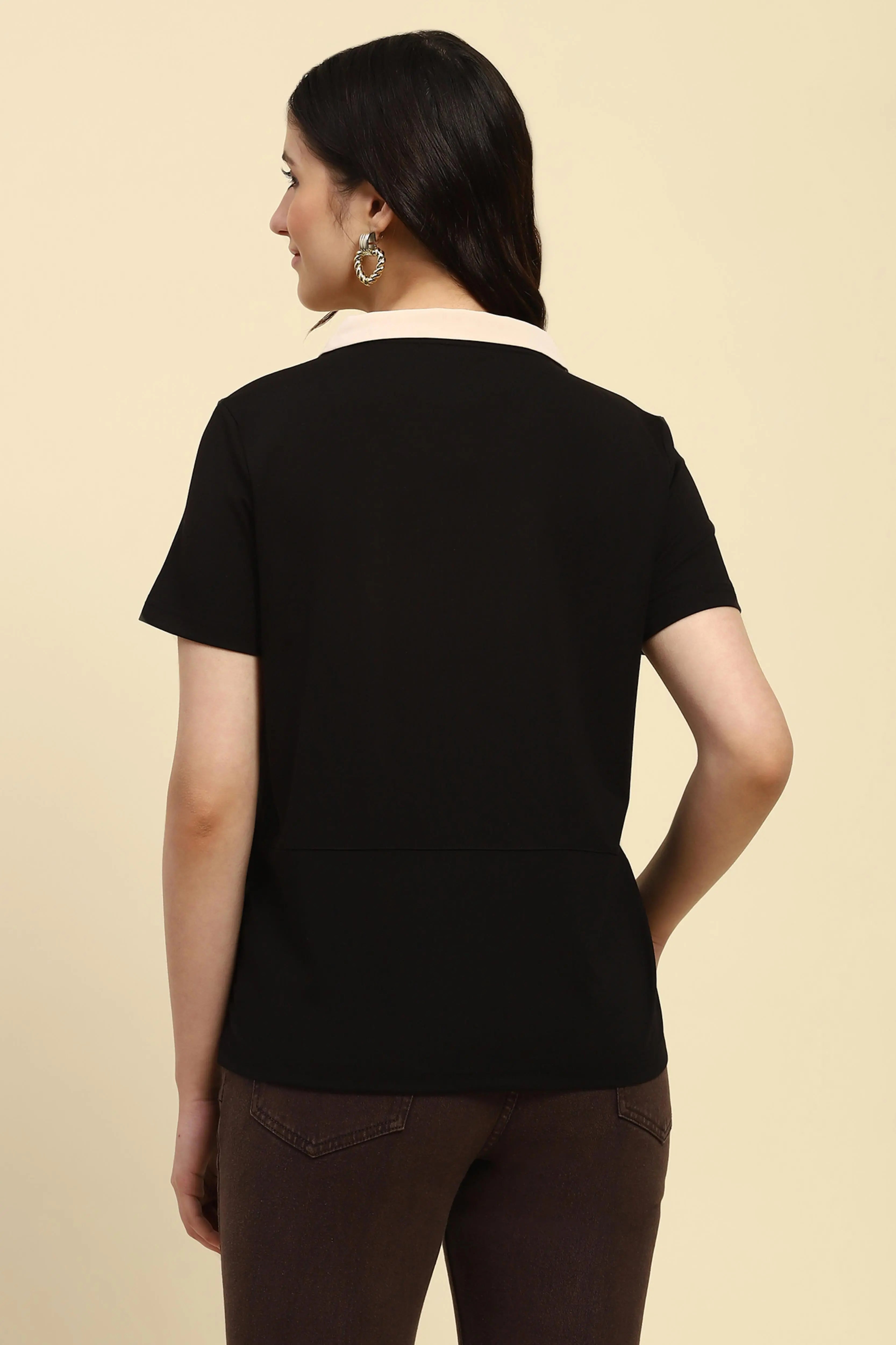 Black Motivational Quote Viscose Top - Global Republic
