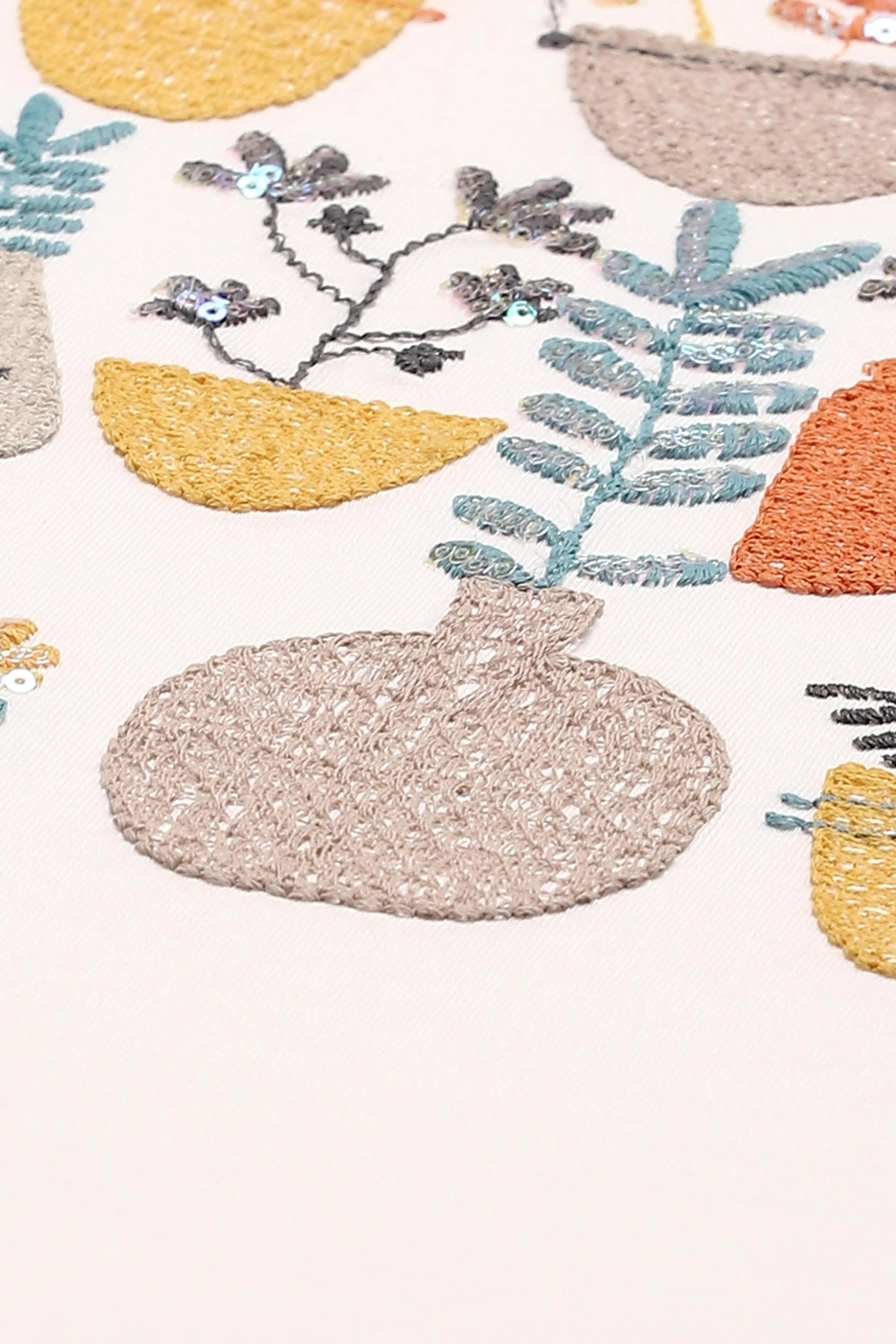 White Embroidered Round Neck Top - Global Republic