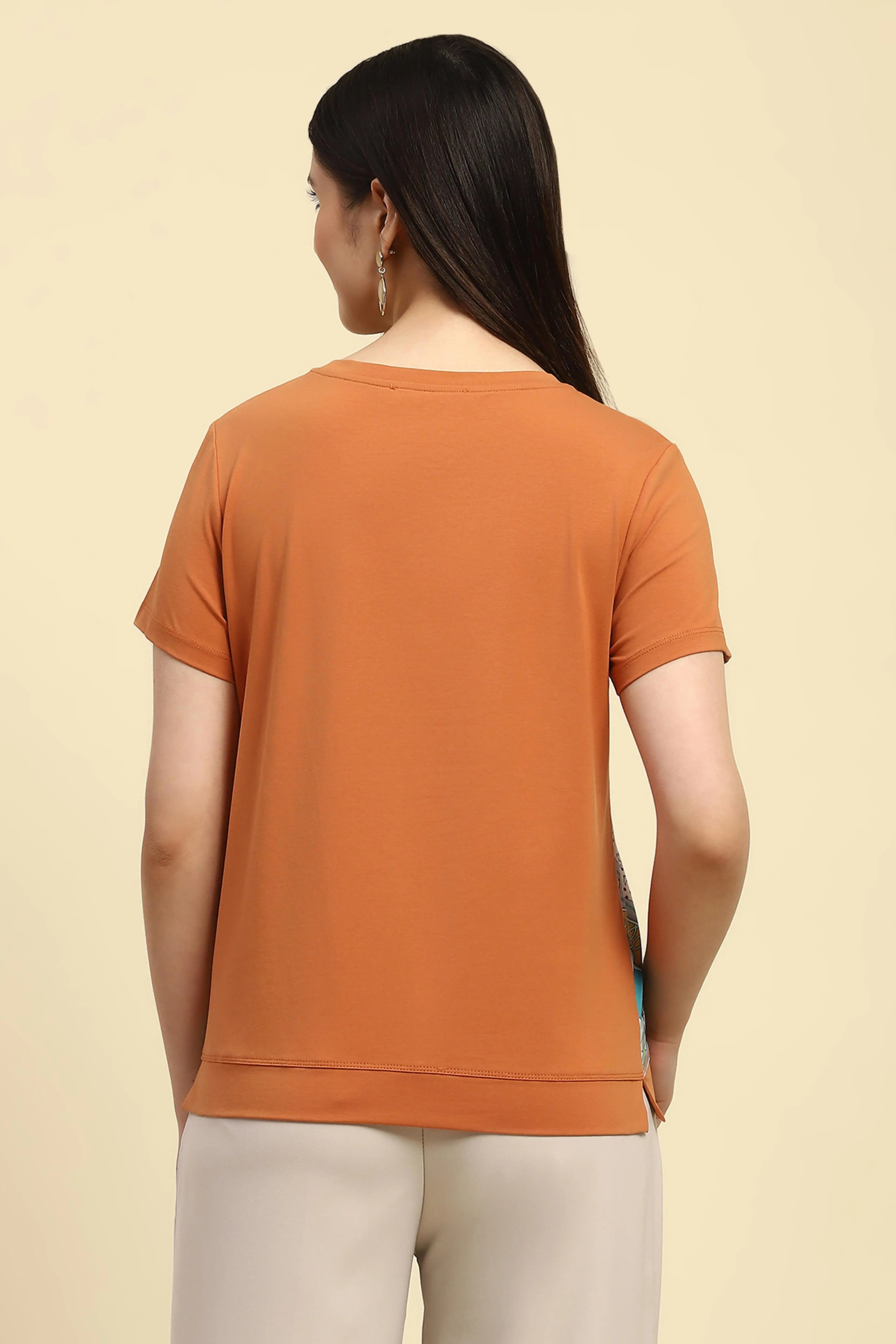 Brown Graphic Cotton Top - Global Republic