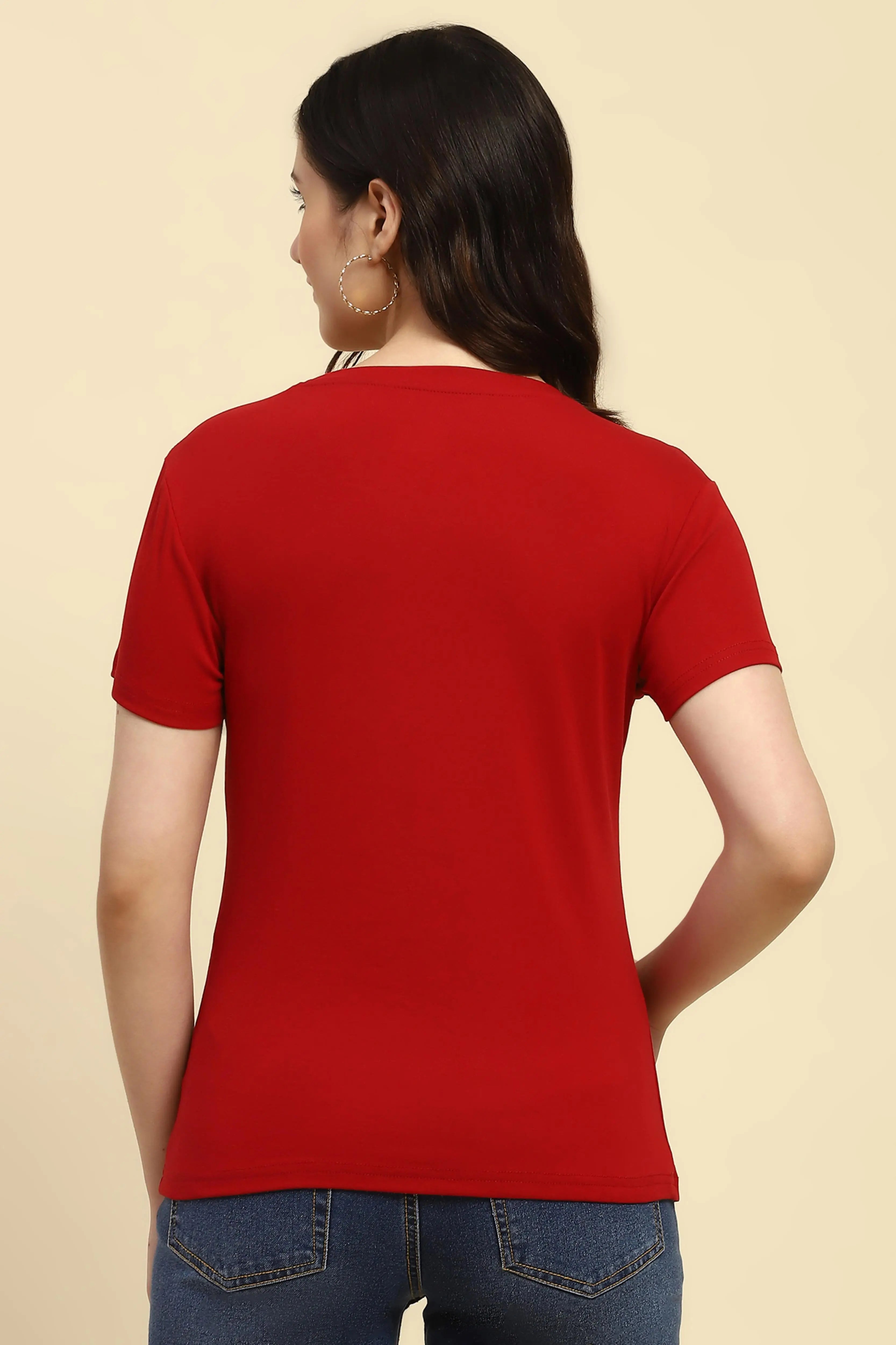 Red Quirky Embellished Cotton Top - Global Republic