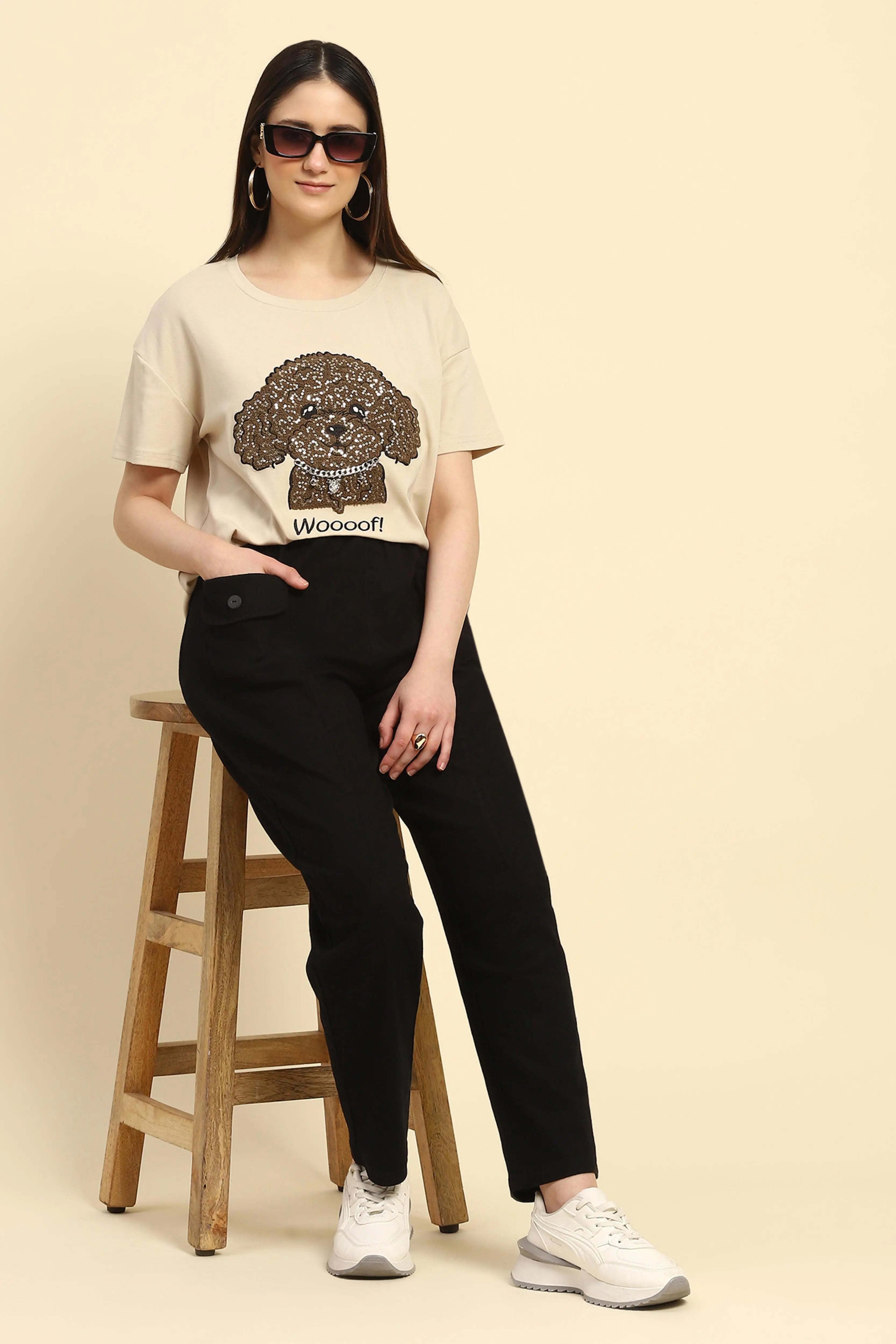 Beige Embroidered Cotton Loose Fit Top - Global Republic