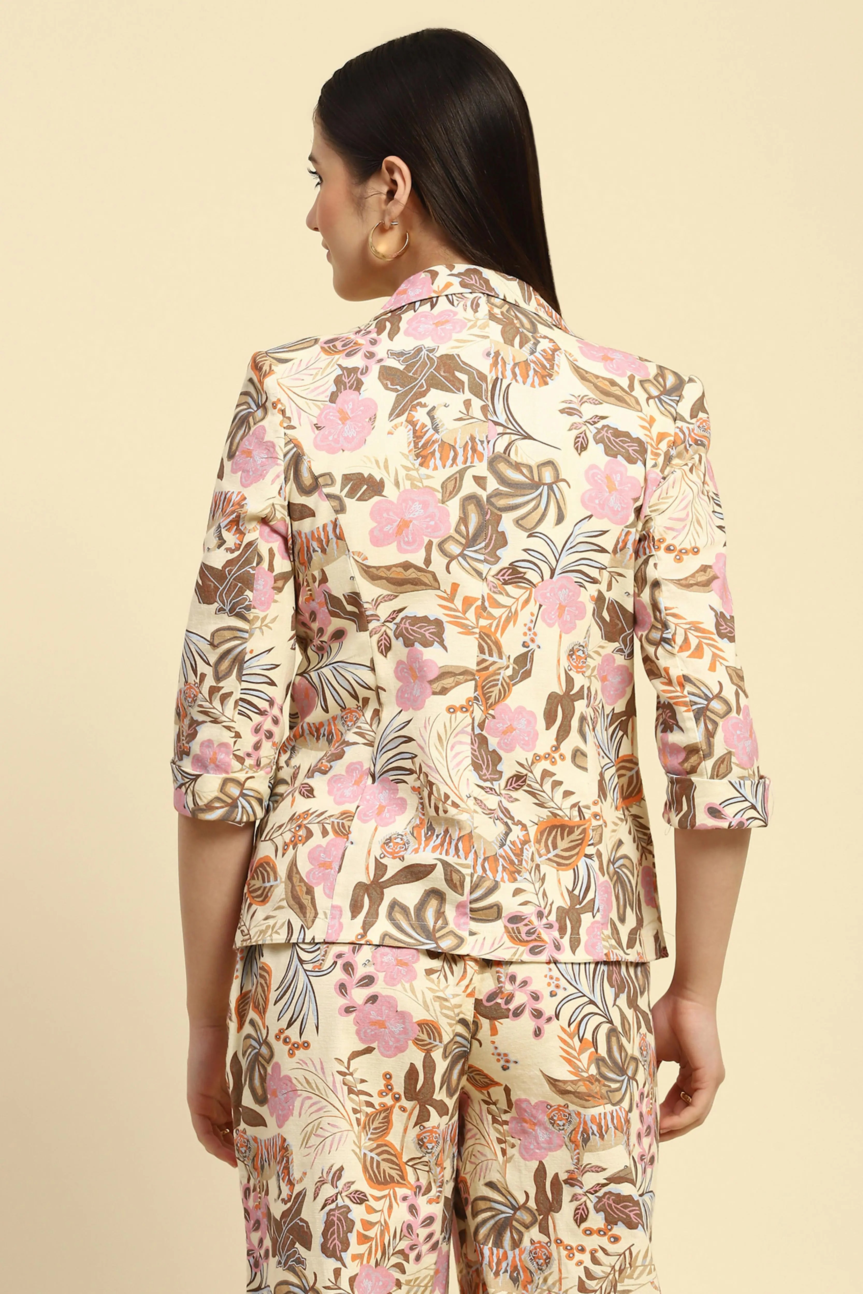 Multi Pastel Tropical Cotton Coat - Global Republic