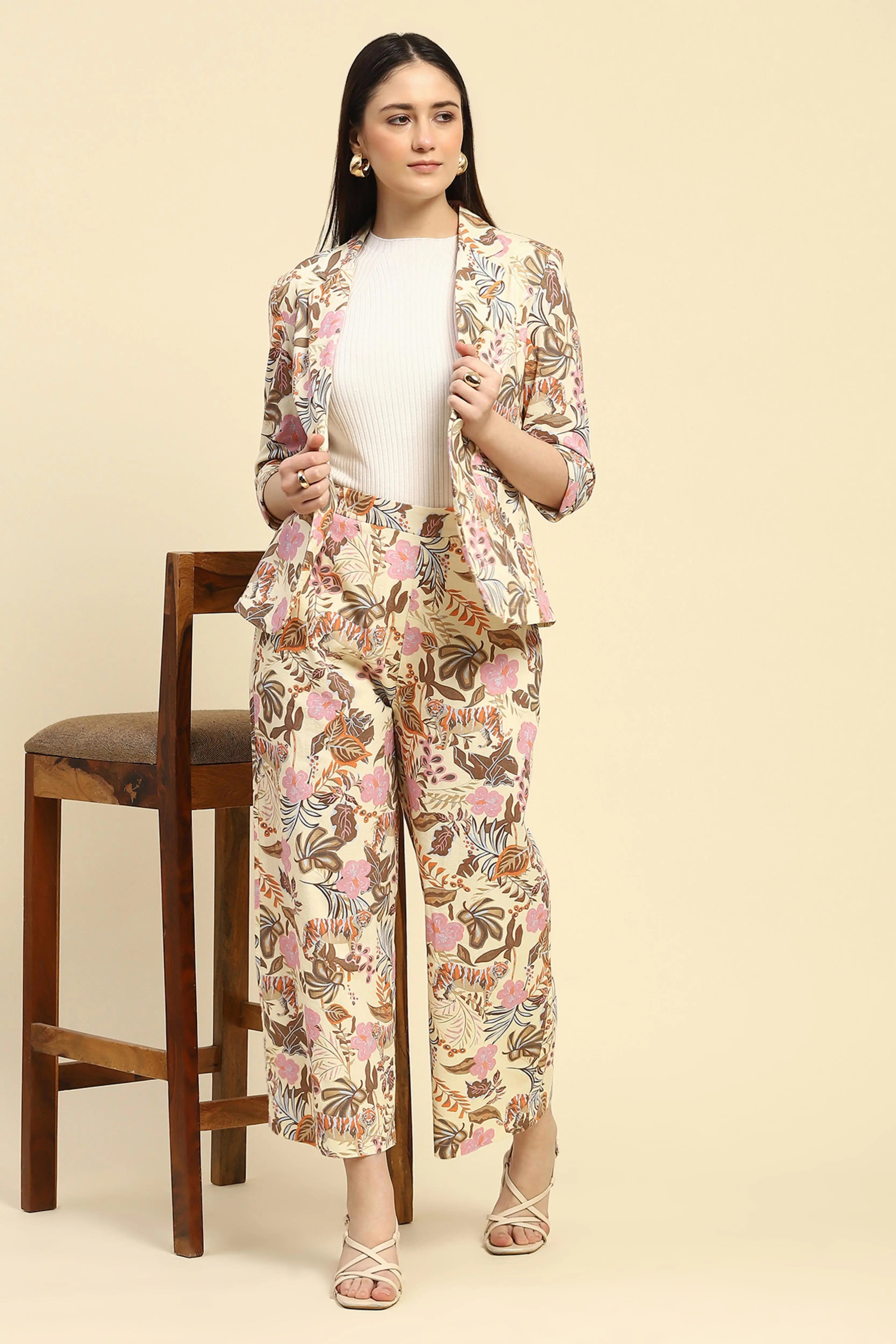 Multi Pastel Tropical Cotton Coat - Global Republic