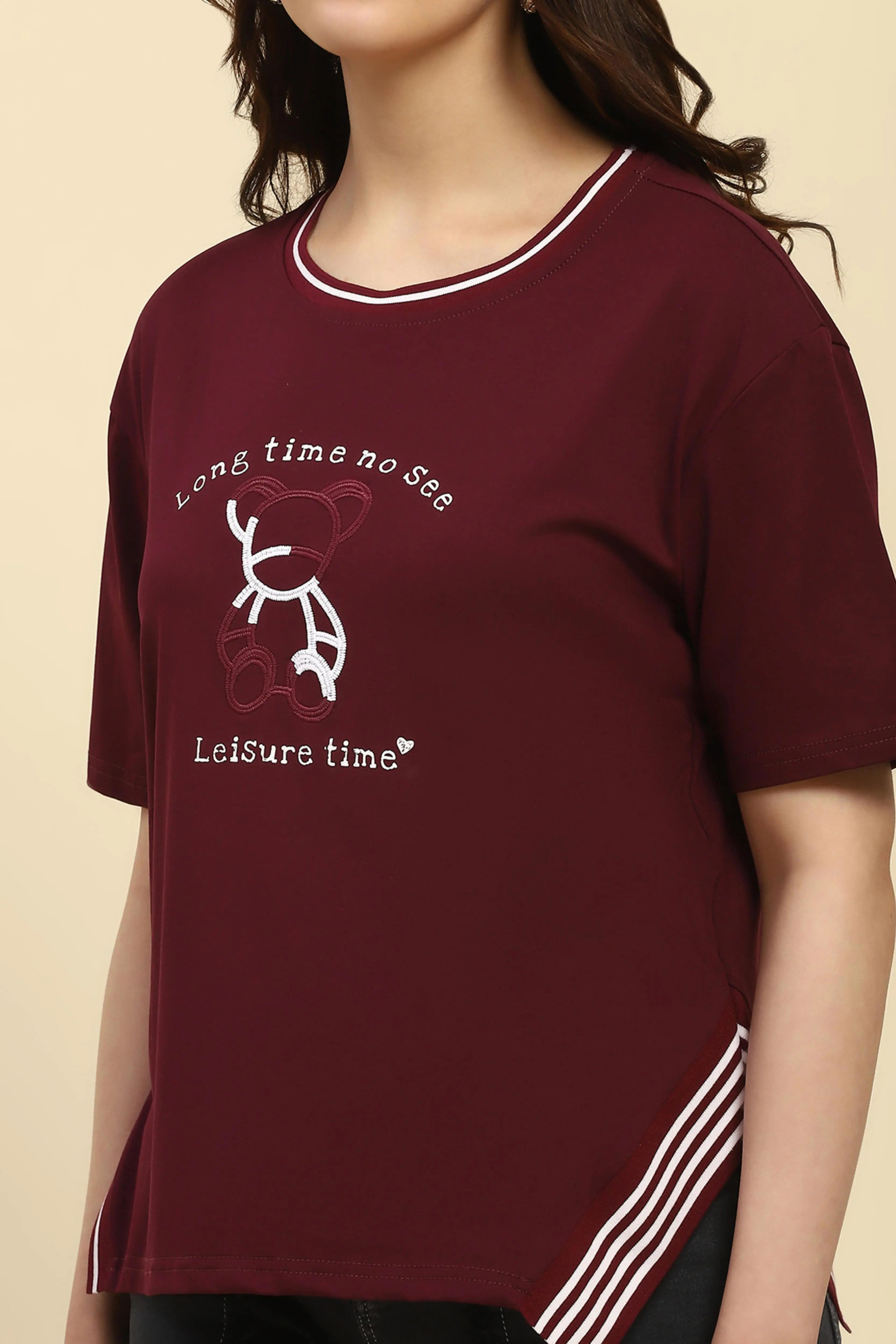 Wine Embroidered Cotton Top - Global Republic