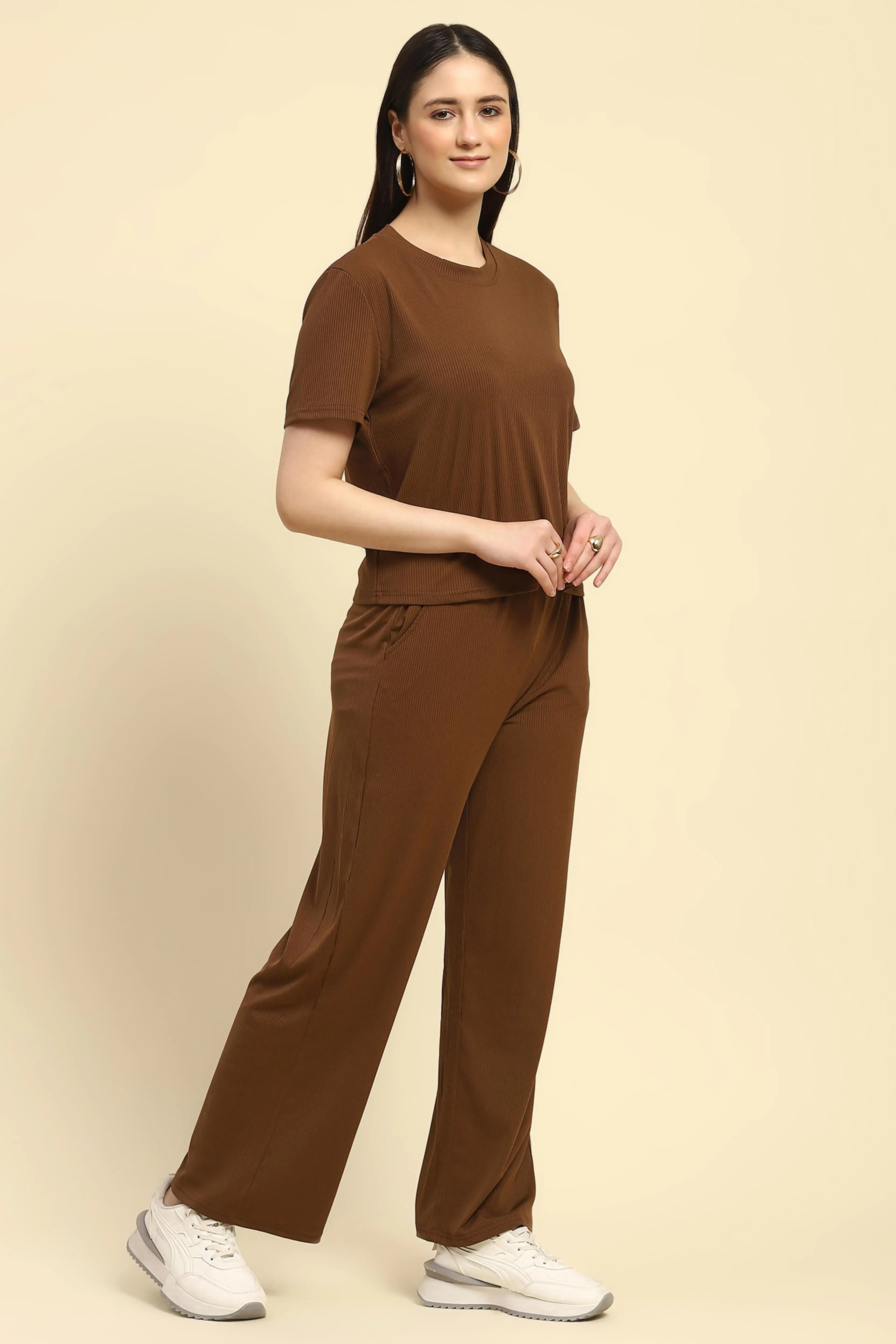 Brown Striped Co-ord Set - Global Republic