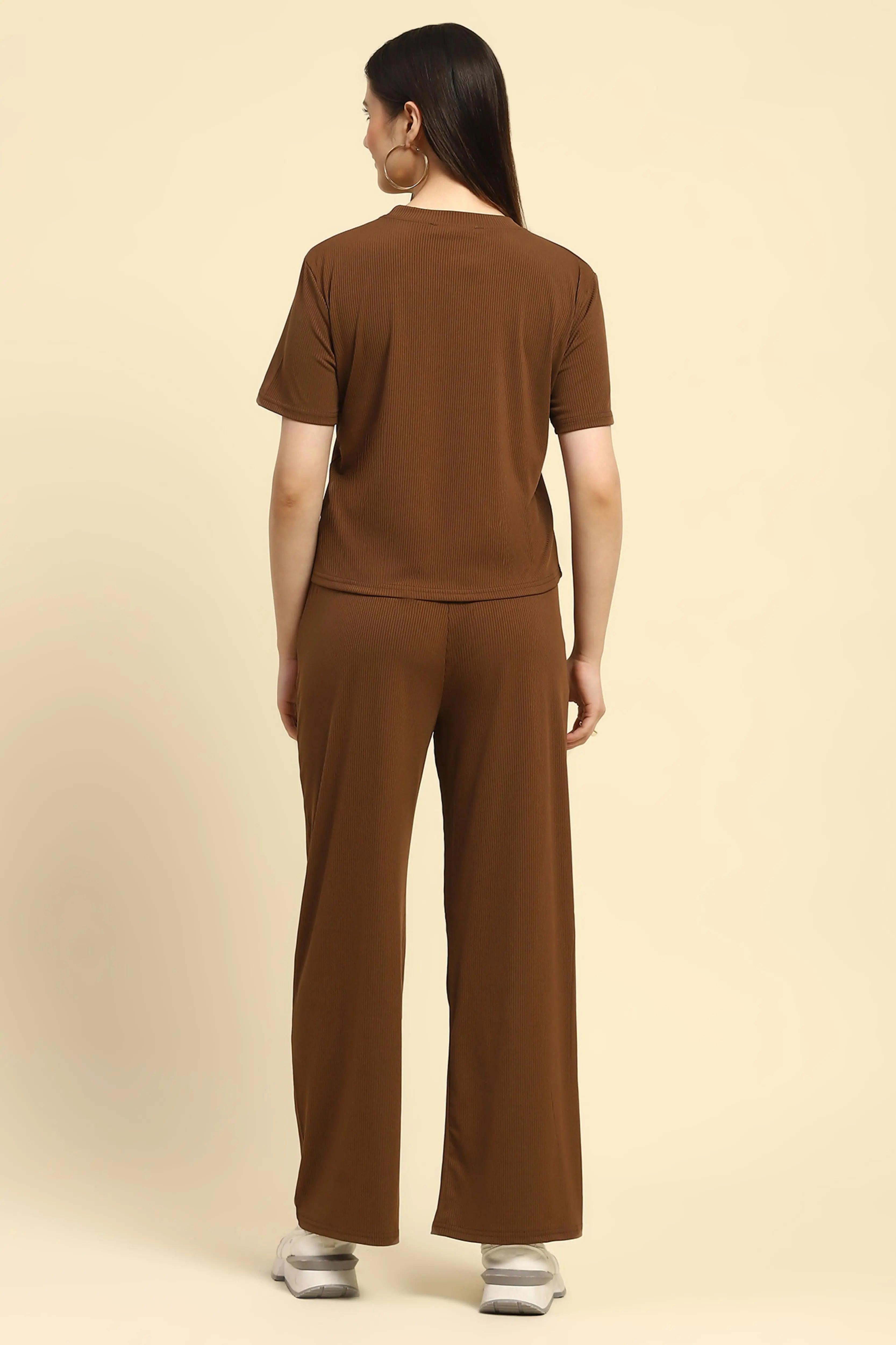 Brown Striped Co-ord Set - Global Republic