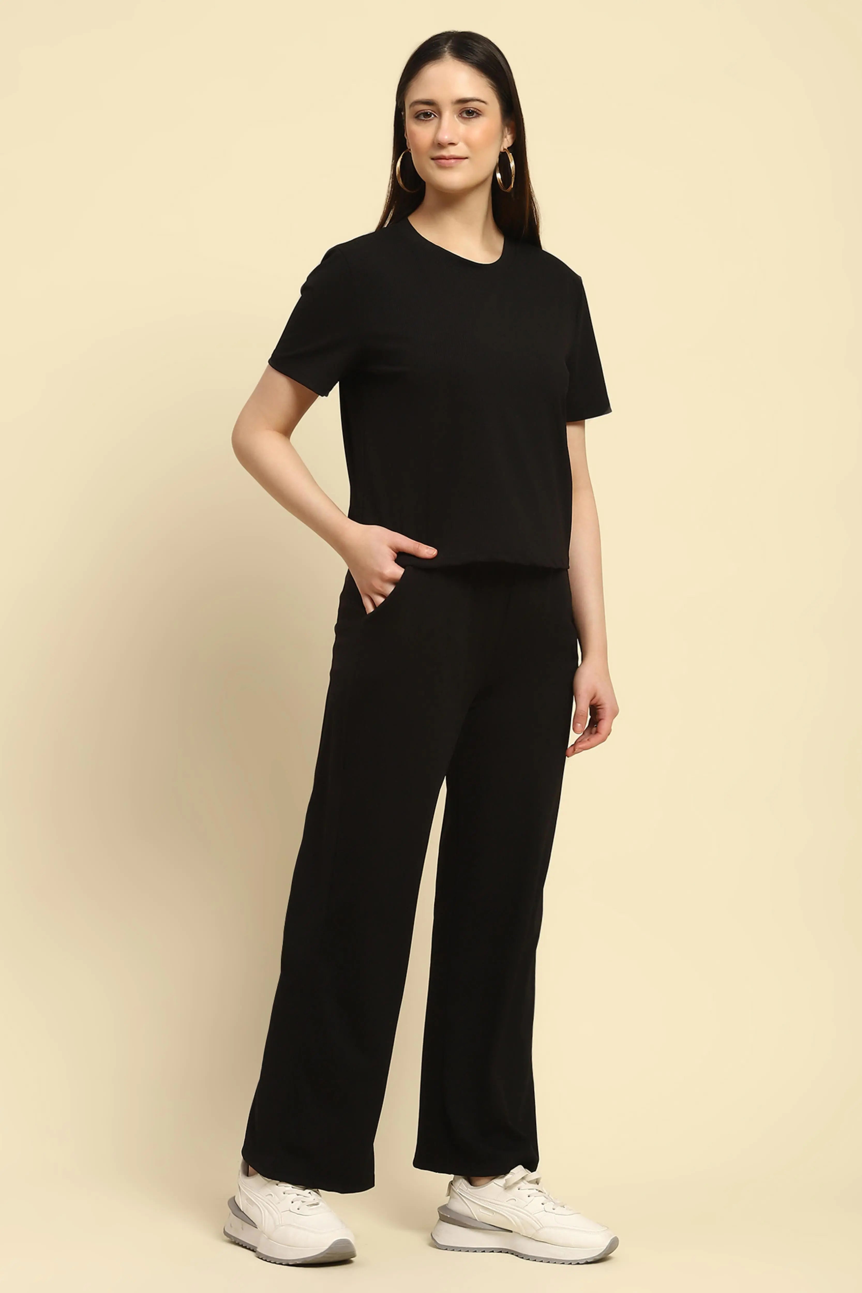 Black Striped Co-ord Set - Global Republic