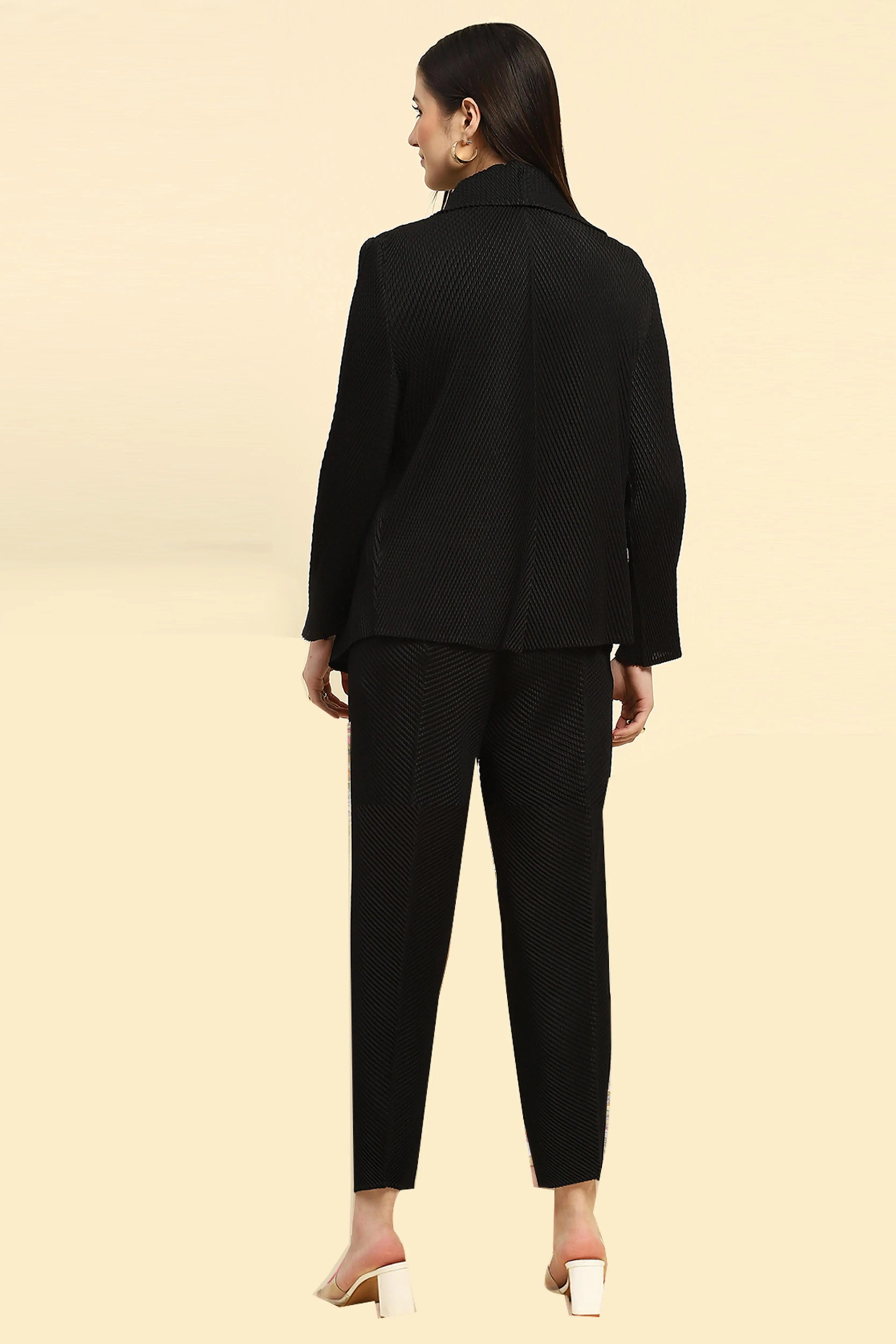 Black Solid Co-ord Set - Global Republic