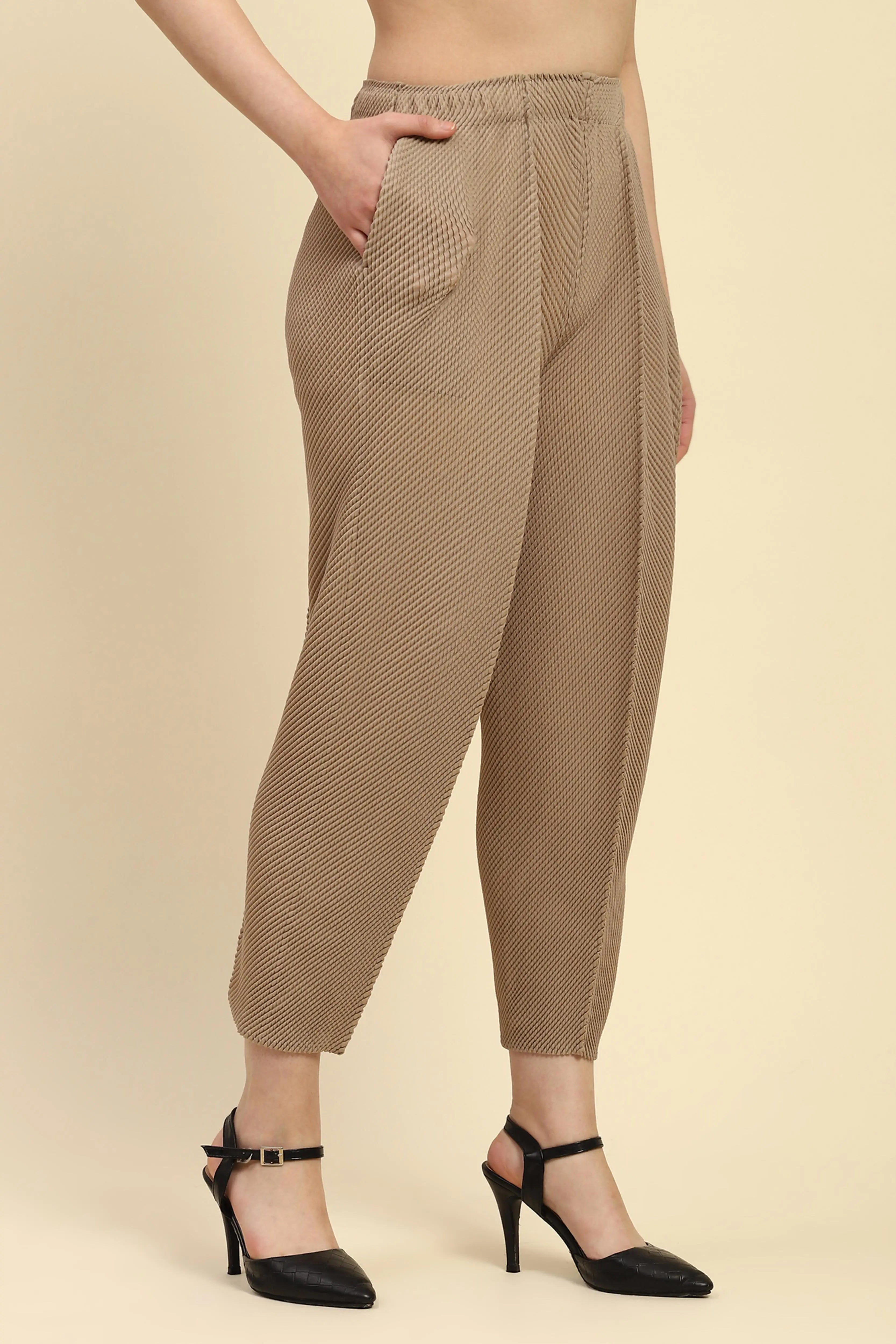 Beige Solid Co-ord Set - Global Republic