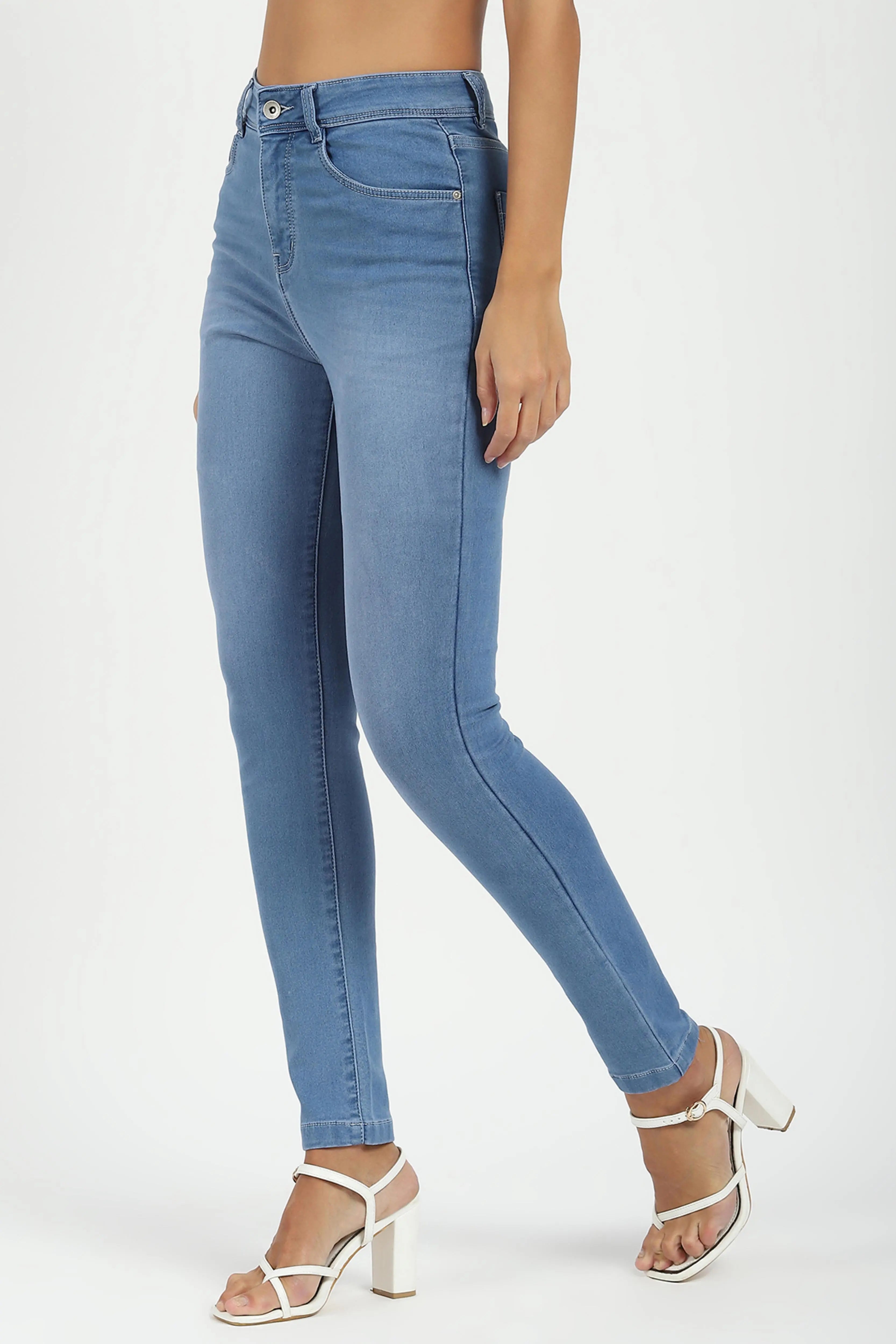Blue High Waist Slim Jeans - Global Republic
