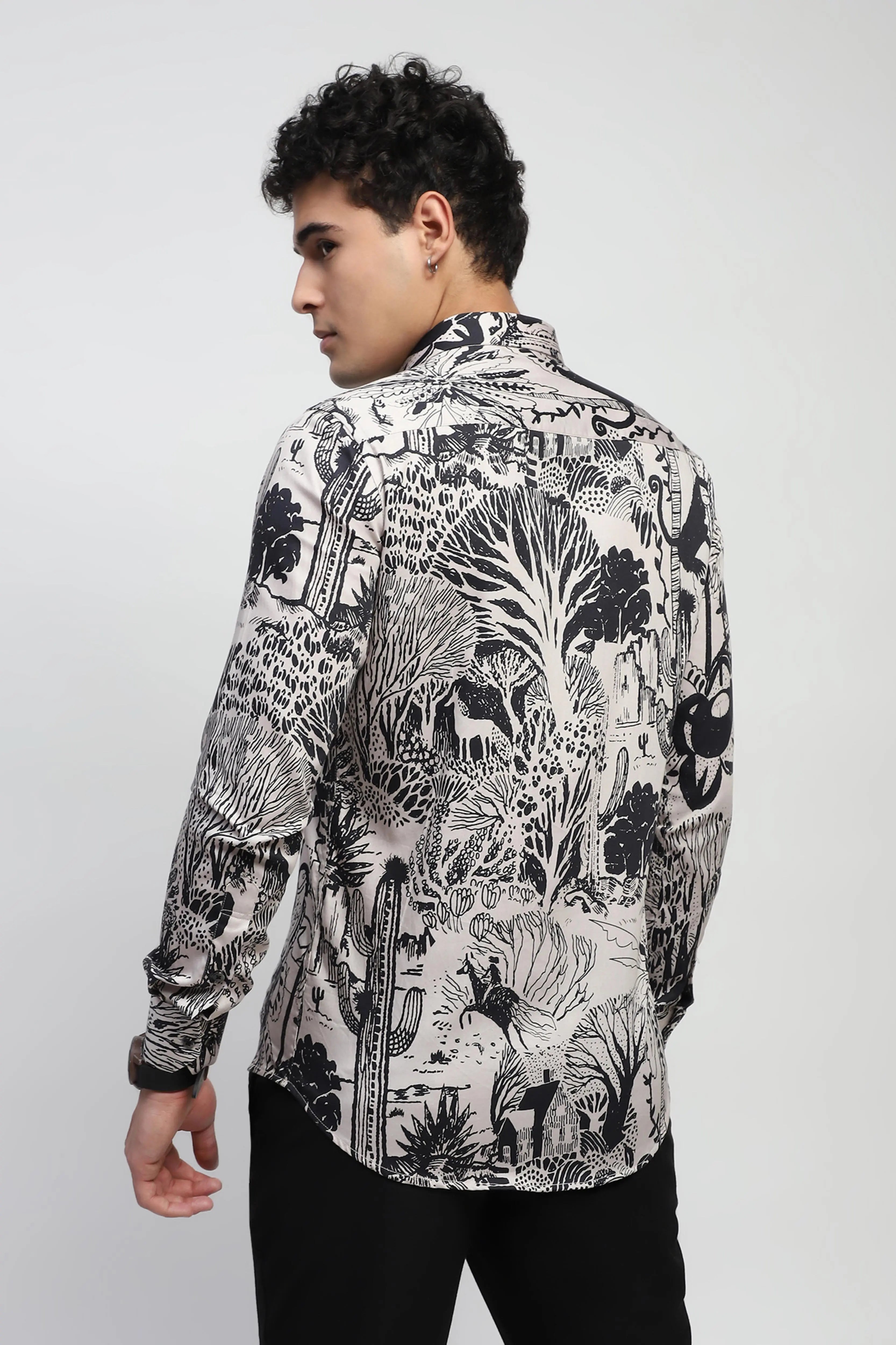 Tropical Print Cotton Regular Fit Shirt - Global Republic