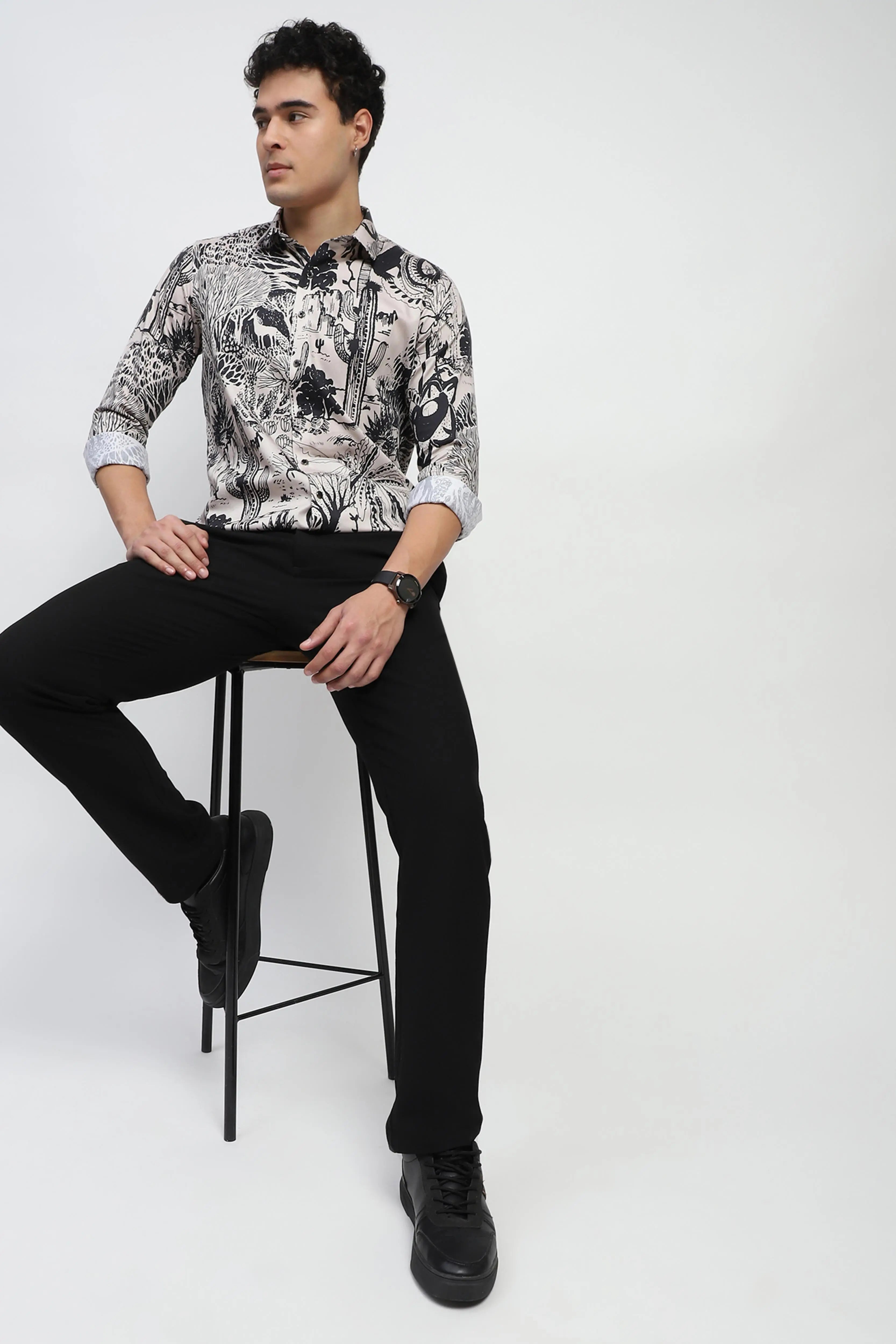 Tropical Print Cotton Regular Fit Shirt - Global Republic