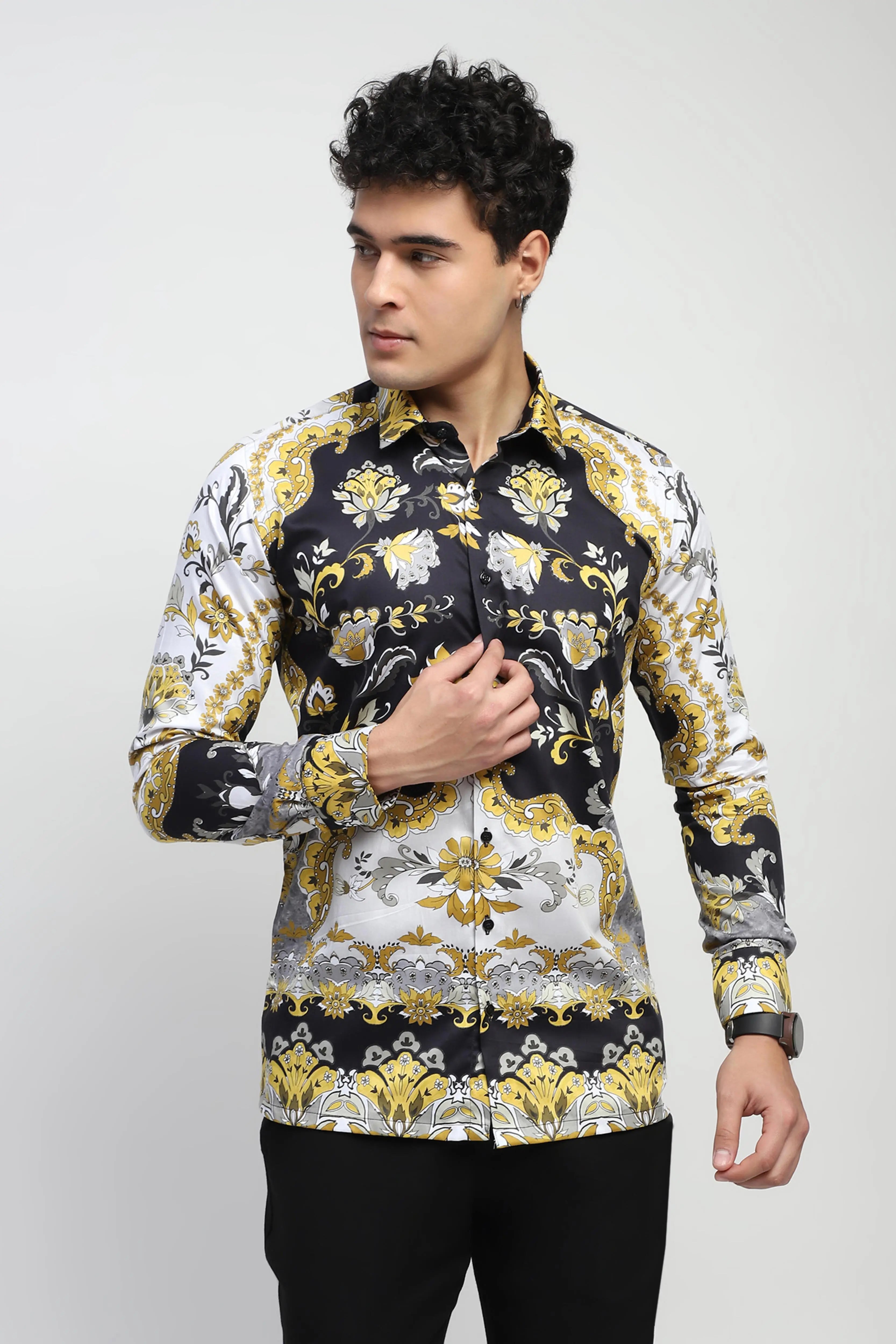 Multicolor Tropical Print Cotton Shirt - Global Republic