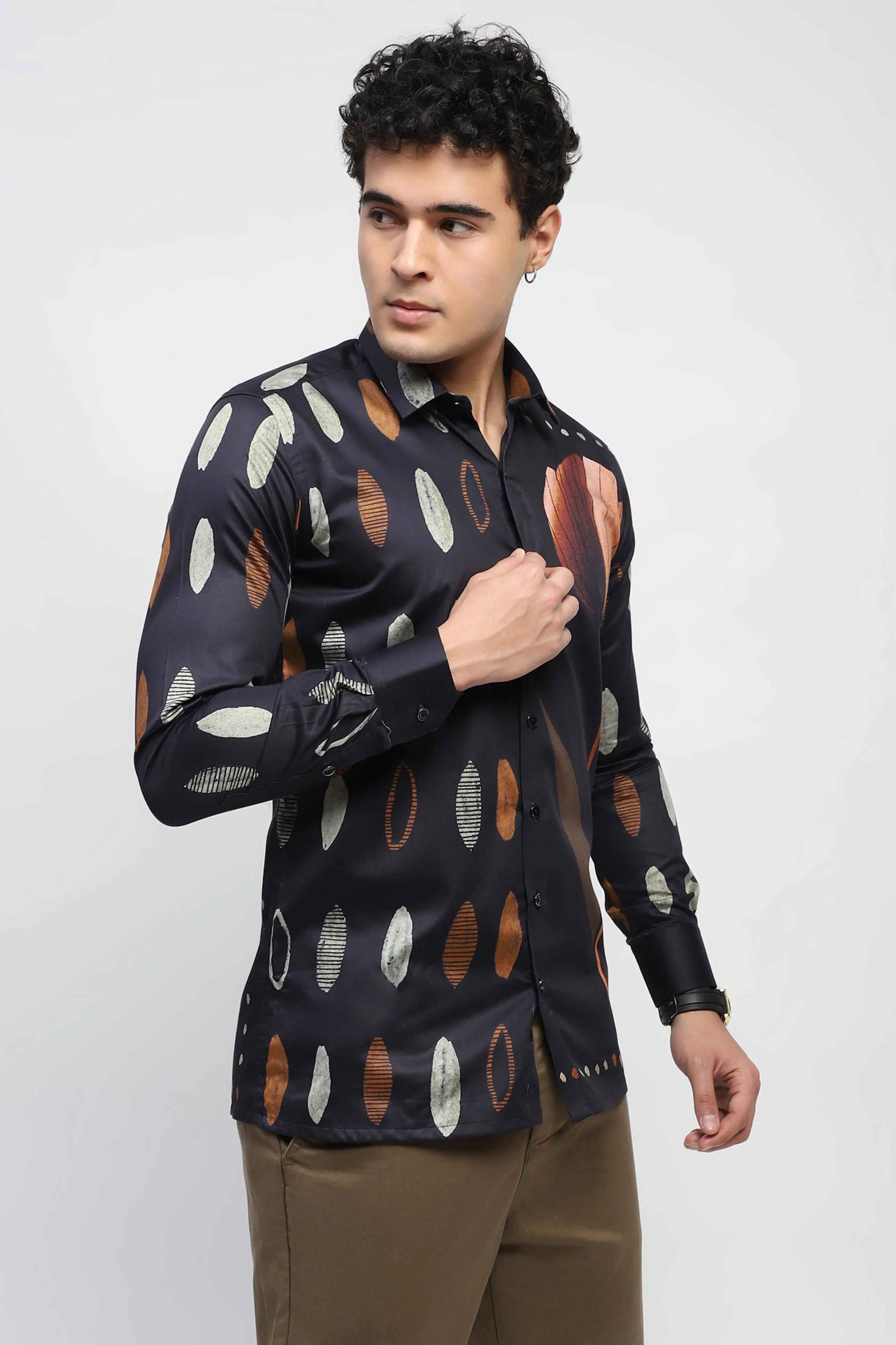 Abstract Print Cotton Shirt - Global Republic