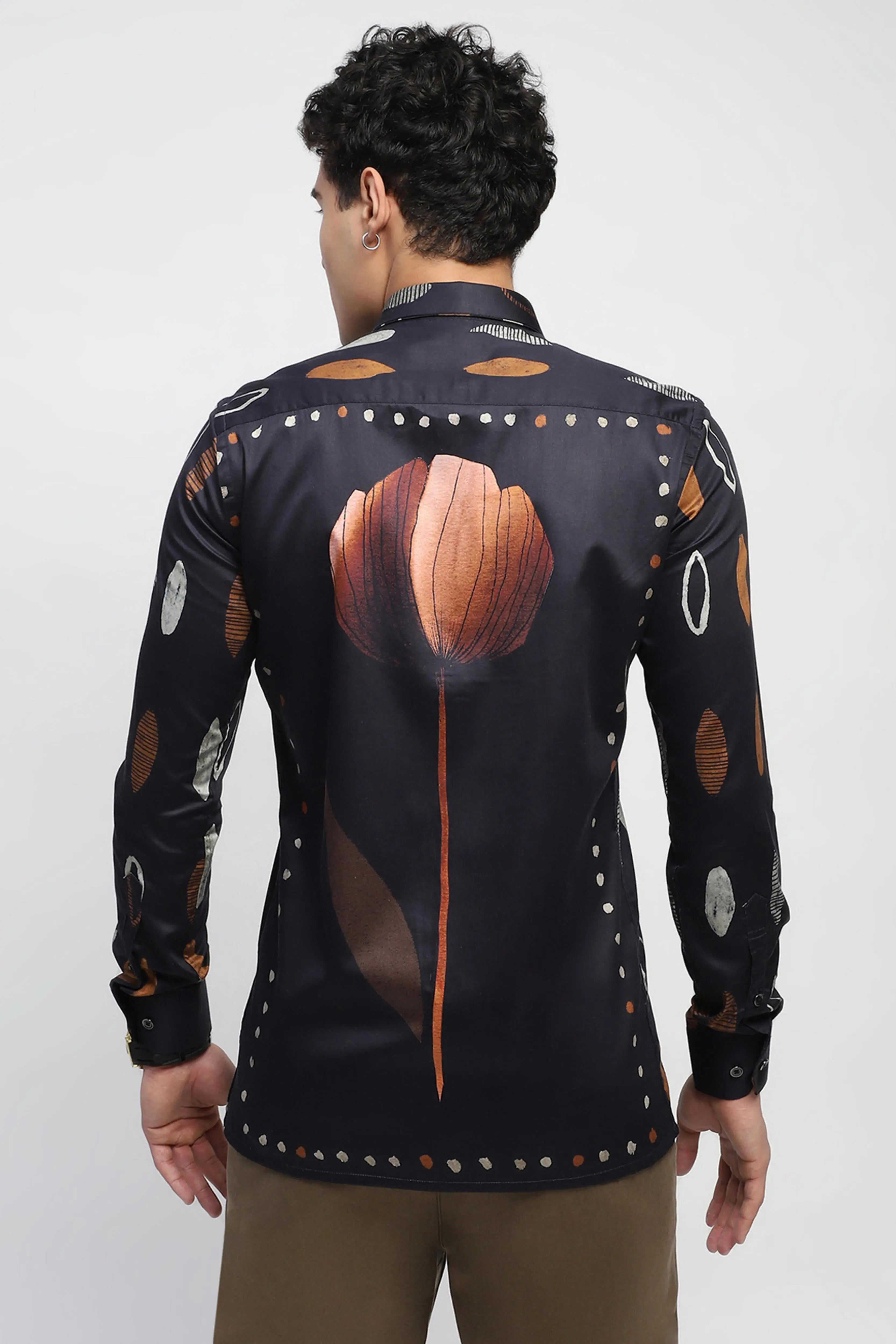 Abstract Print Cotton Shirt - Global Republic