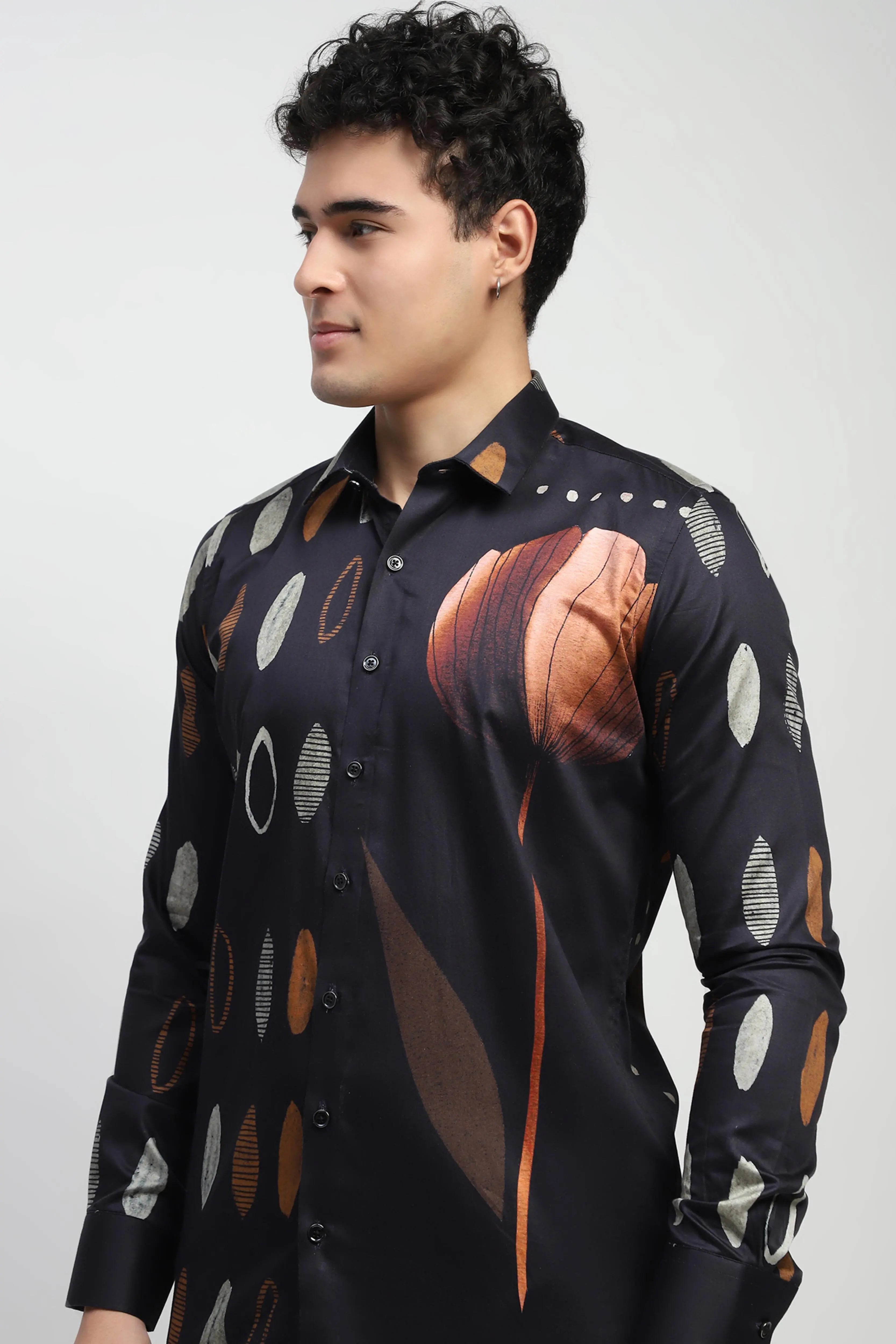 Abstract Print Cotton Shirt - Global Republic