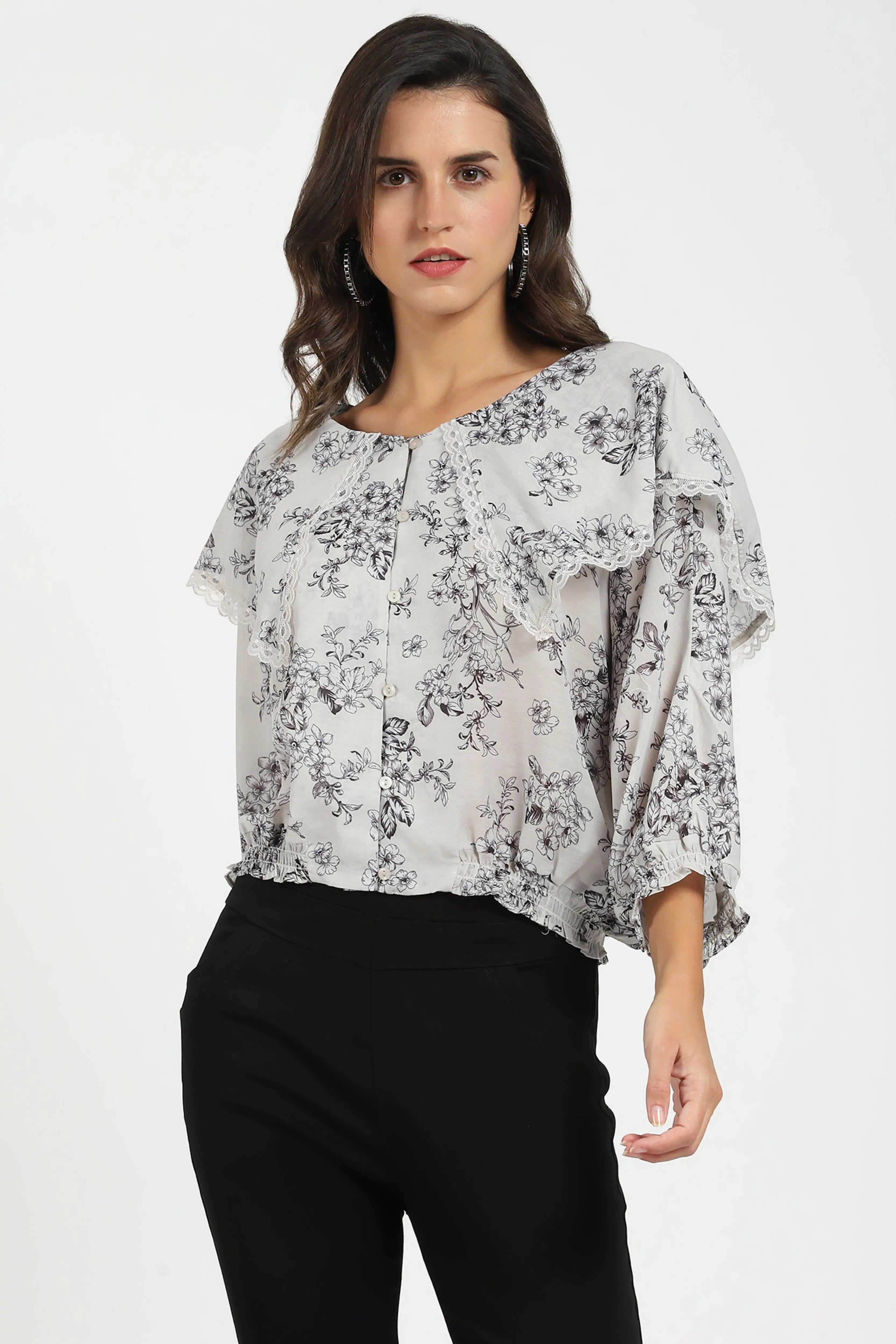 Cream Floral Top - Global Republic